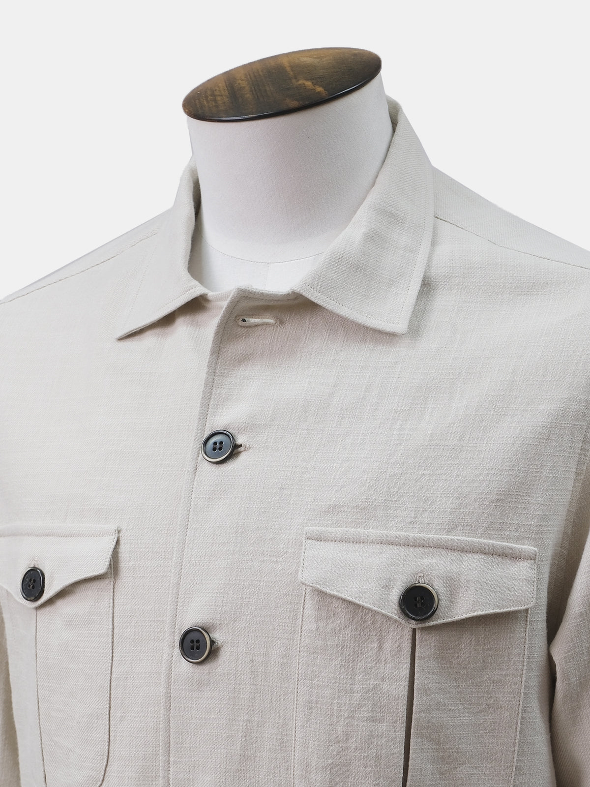 Ivory Linen Overshirt Sample