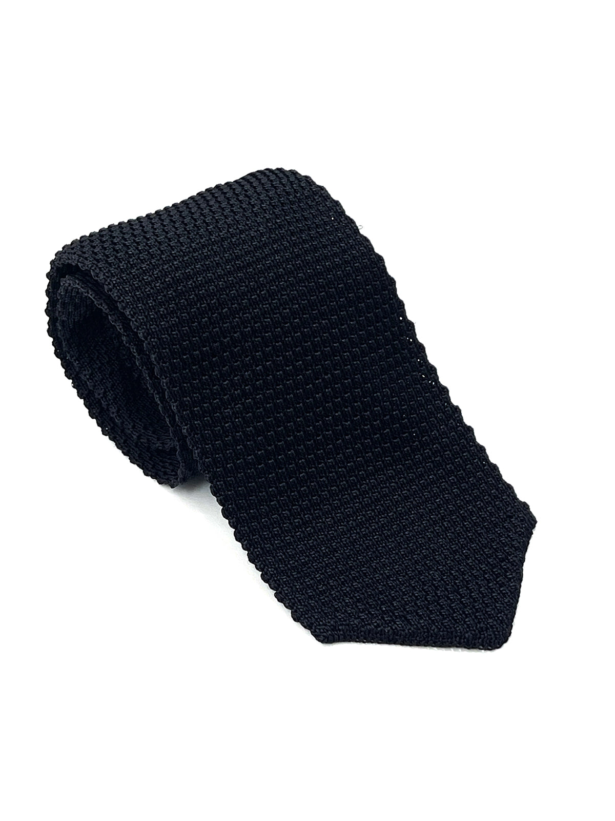 Black Knitted Silk Tie