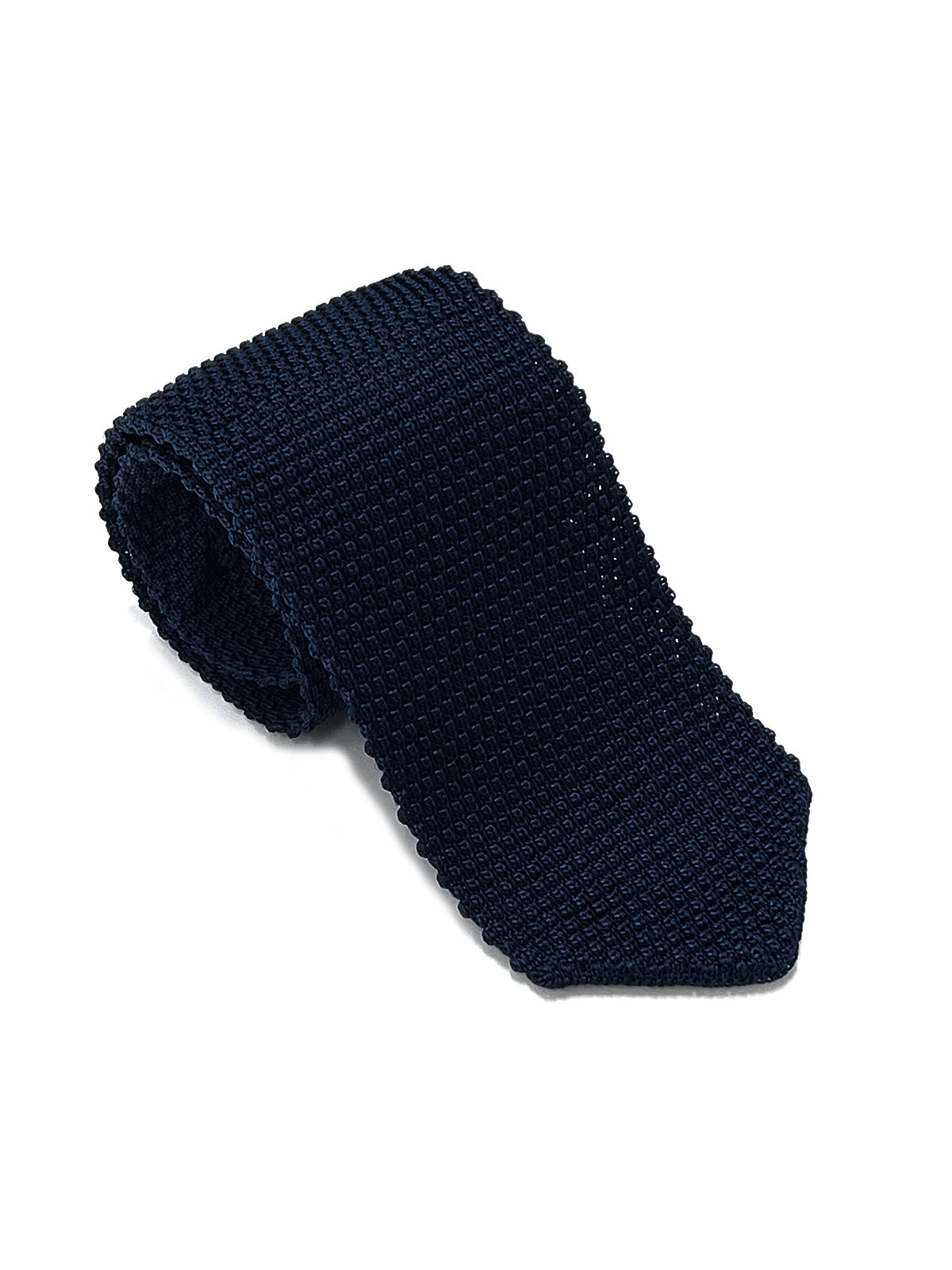 French Navy Knitted Silk Tie