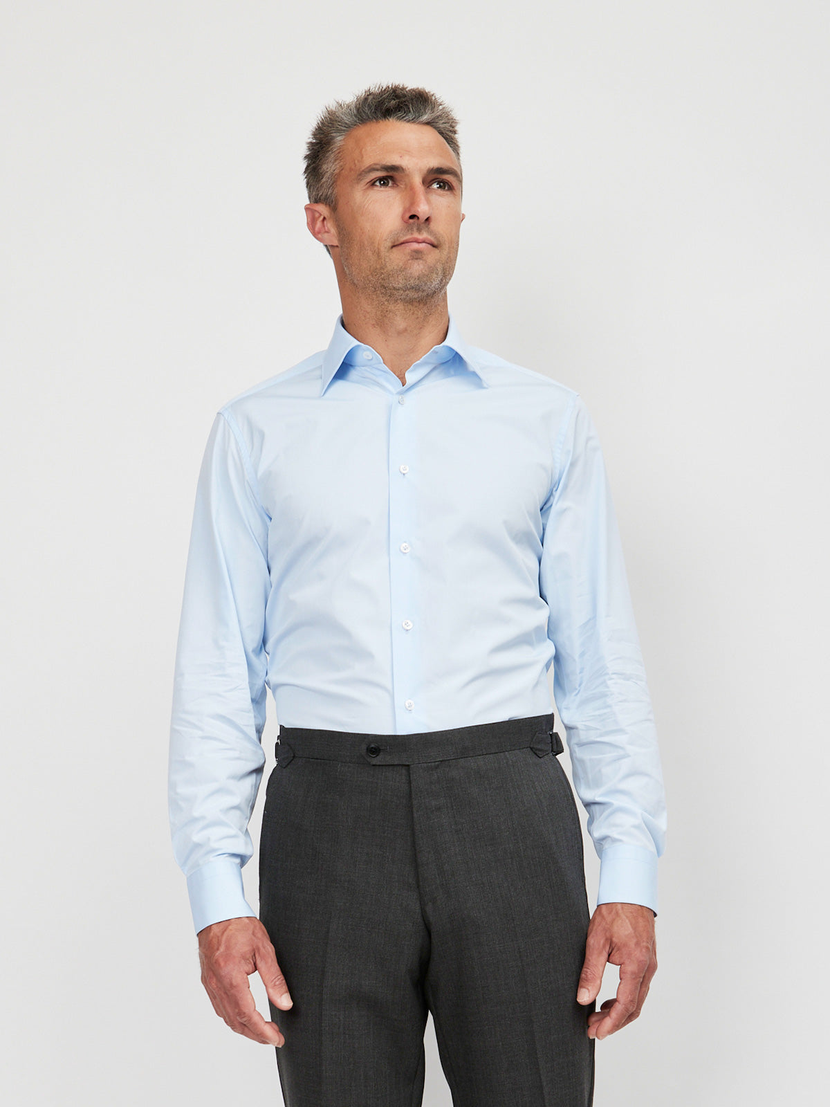 Light Blue Alto Handmade Spread-Collar Shirt