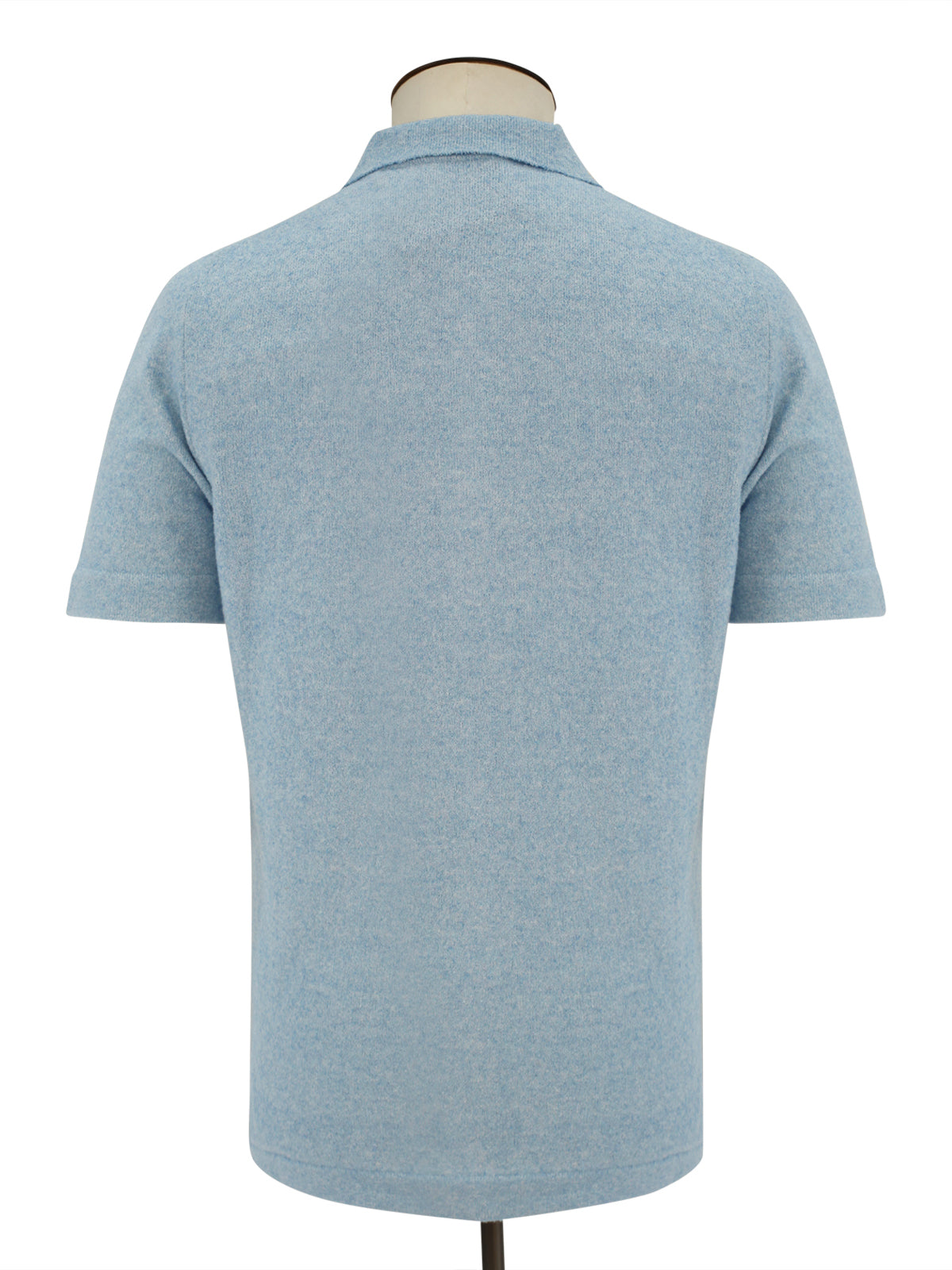 Garda Short Sleeve Polo Micro Bouclé Light Blue Melange