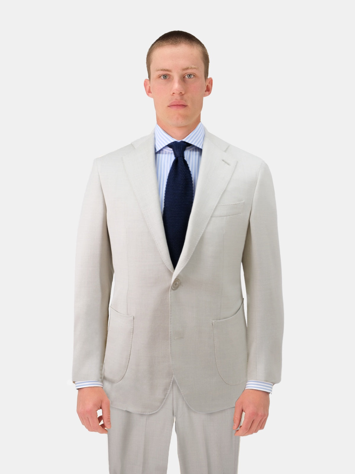 Luca Suit - Sand Wool Silk & Linen