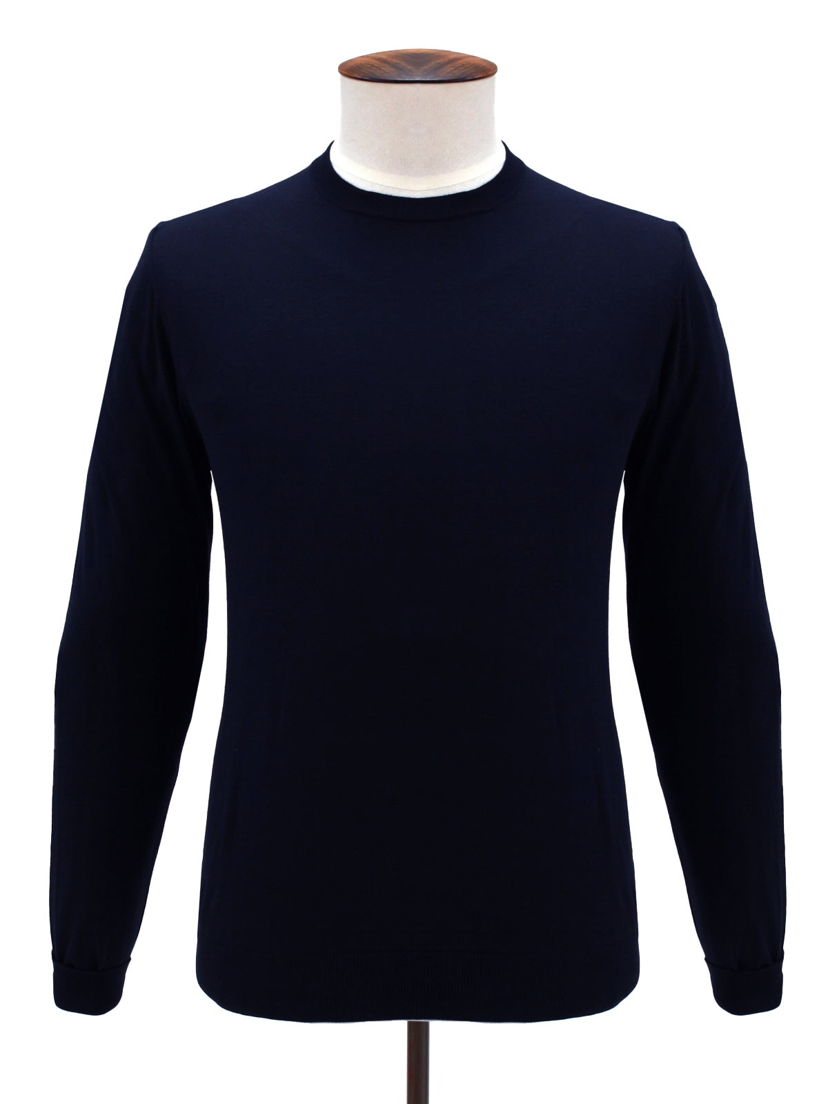 Lugano Ribbed Crewneck Cotton Midnight