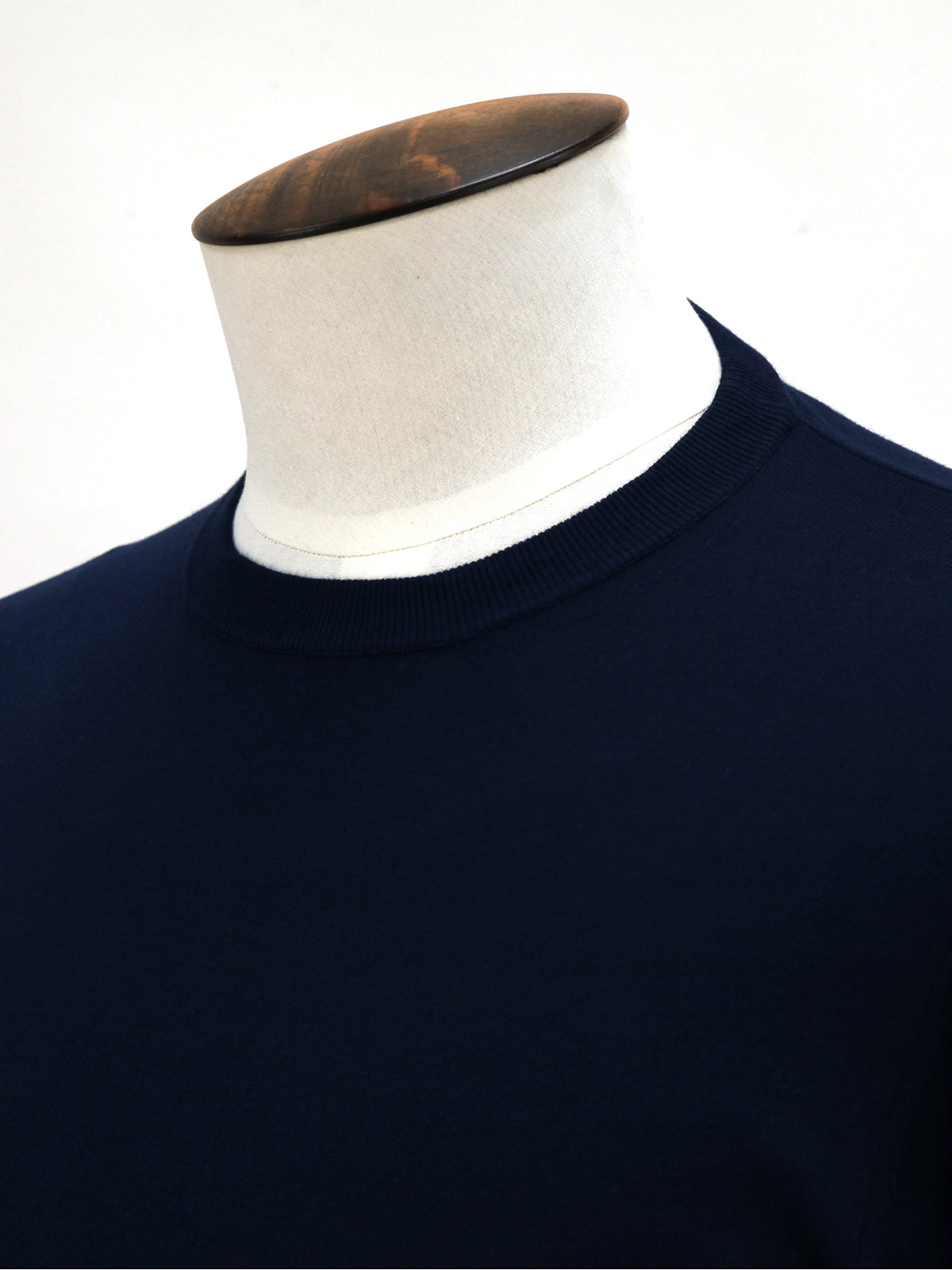 Lugano Ribbed Crewneck Cotton Midnight