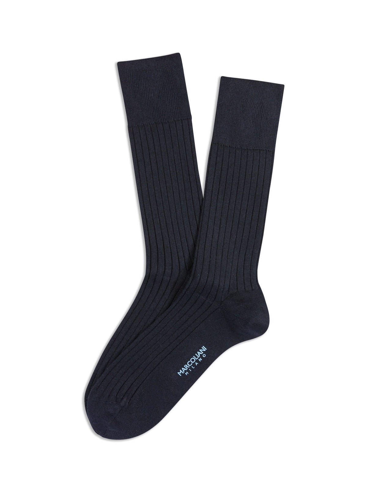 Marcoliani Mousse of Modal Navy Ribbed Socks