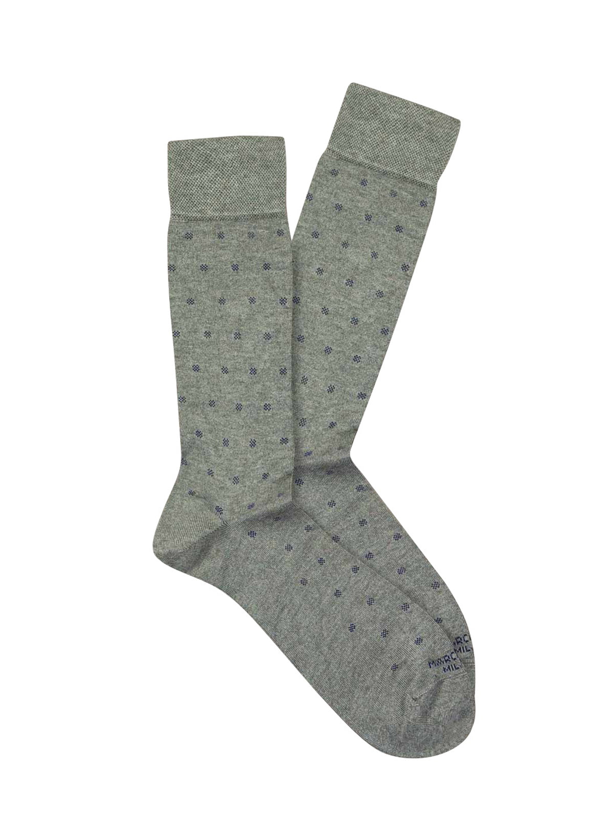 Marcoliani Grey Luxury Micro Polka Dot Socks