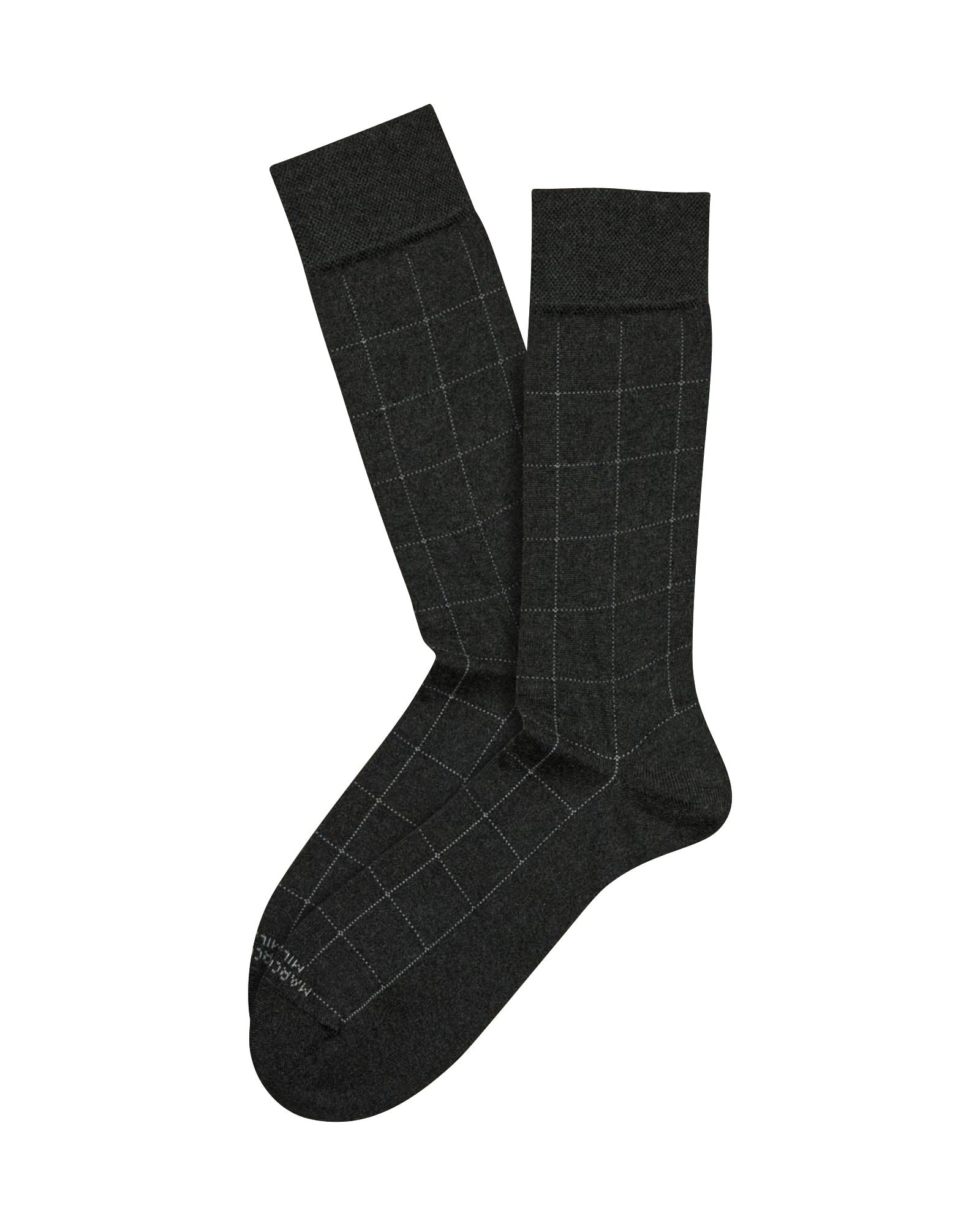 Marcoliani Black Luxury Windowpane Socks