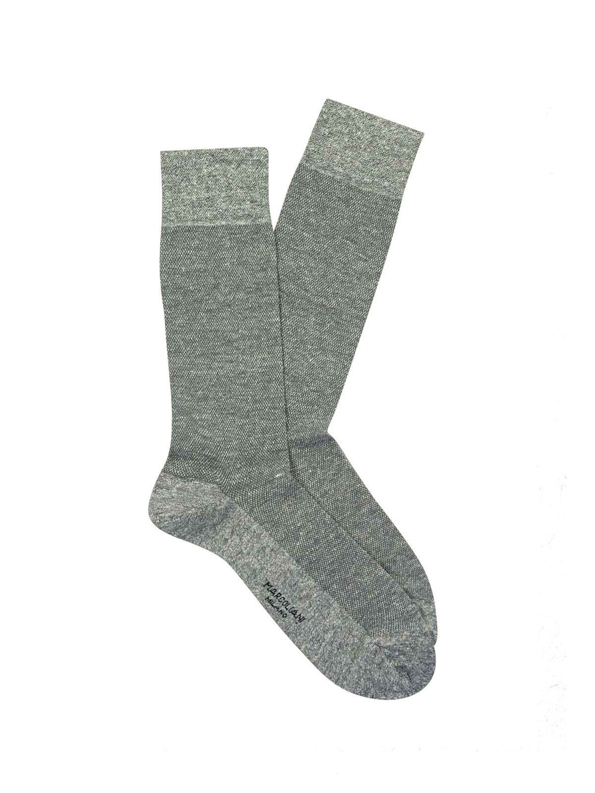 Marcoliani Grey Pique Linen & Cotton Socks