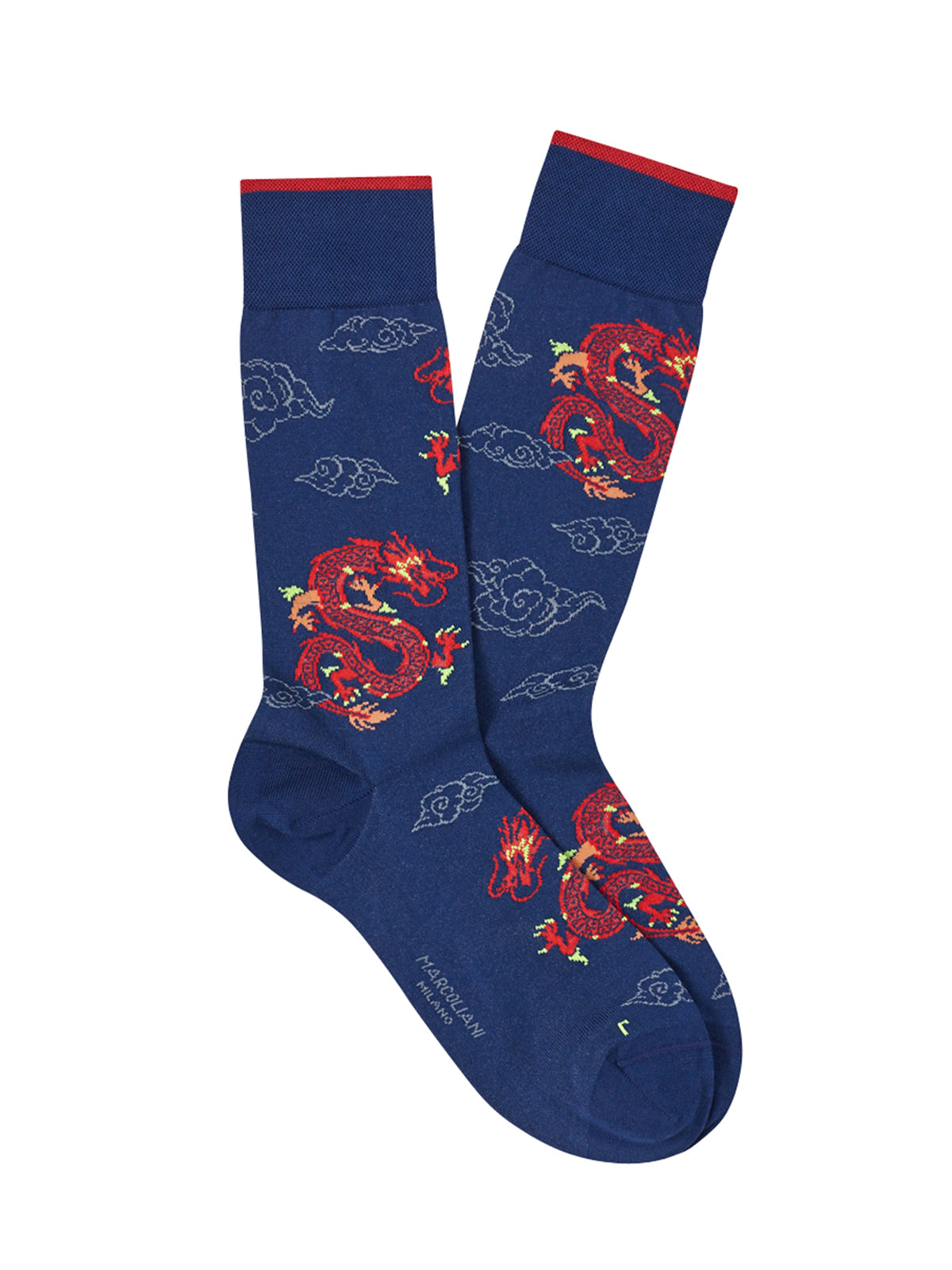 Marcoliani Royal Blue Pima Cotton Dragon Socks