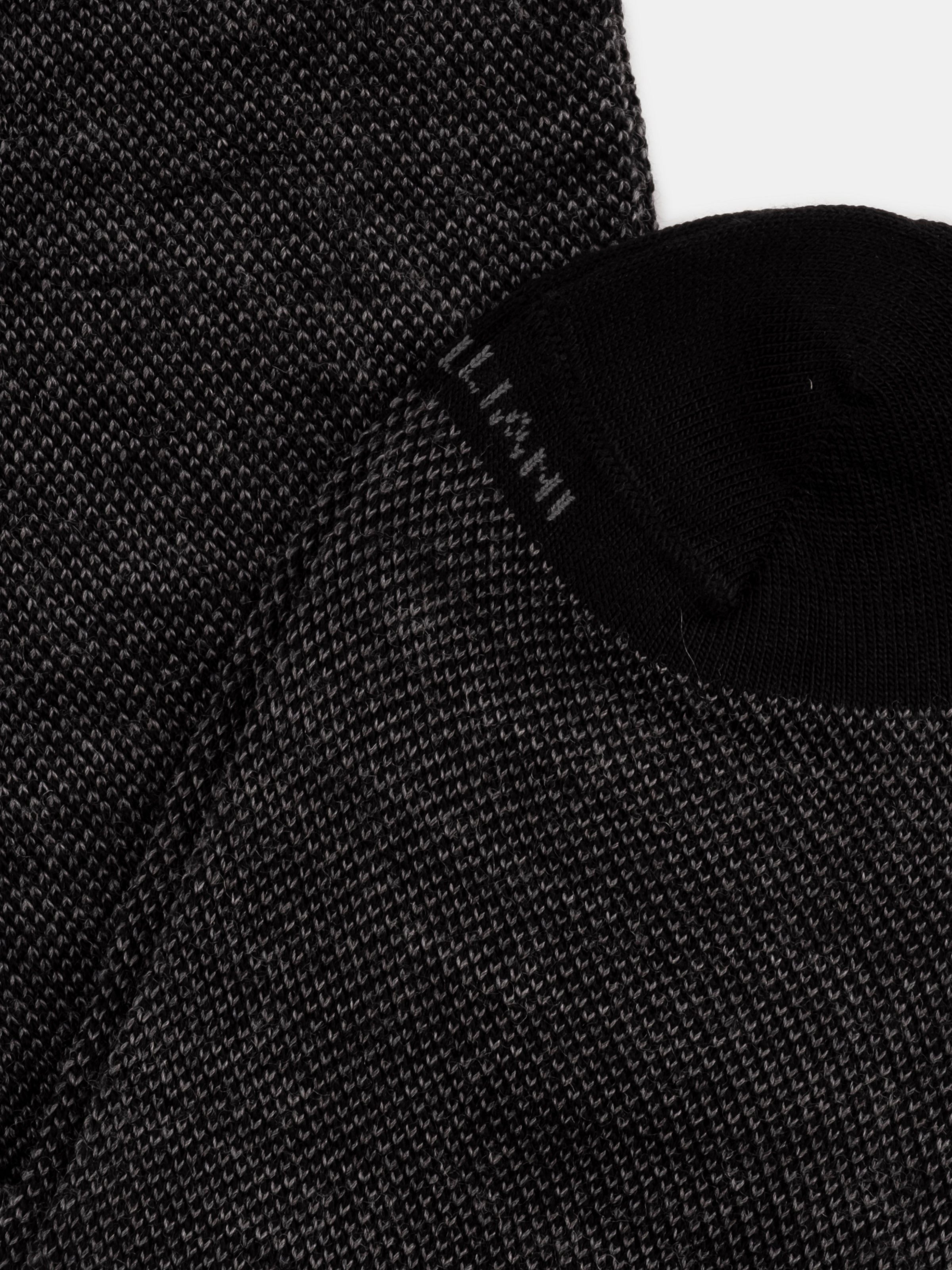 Marcoliani Black Extra Fine Merino Birdseye Sock