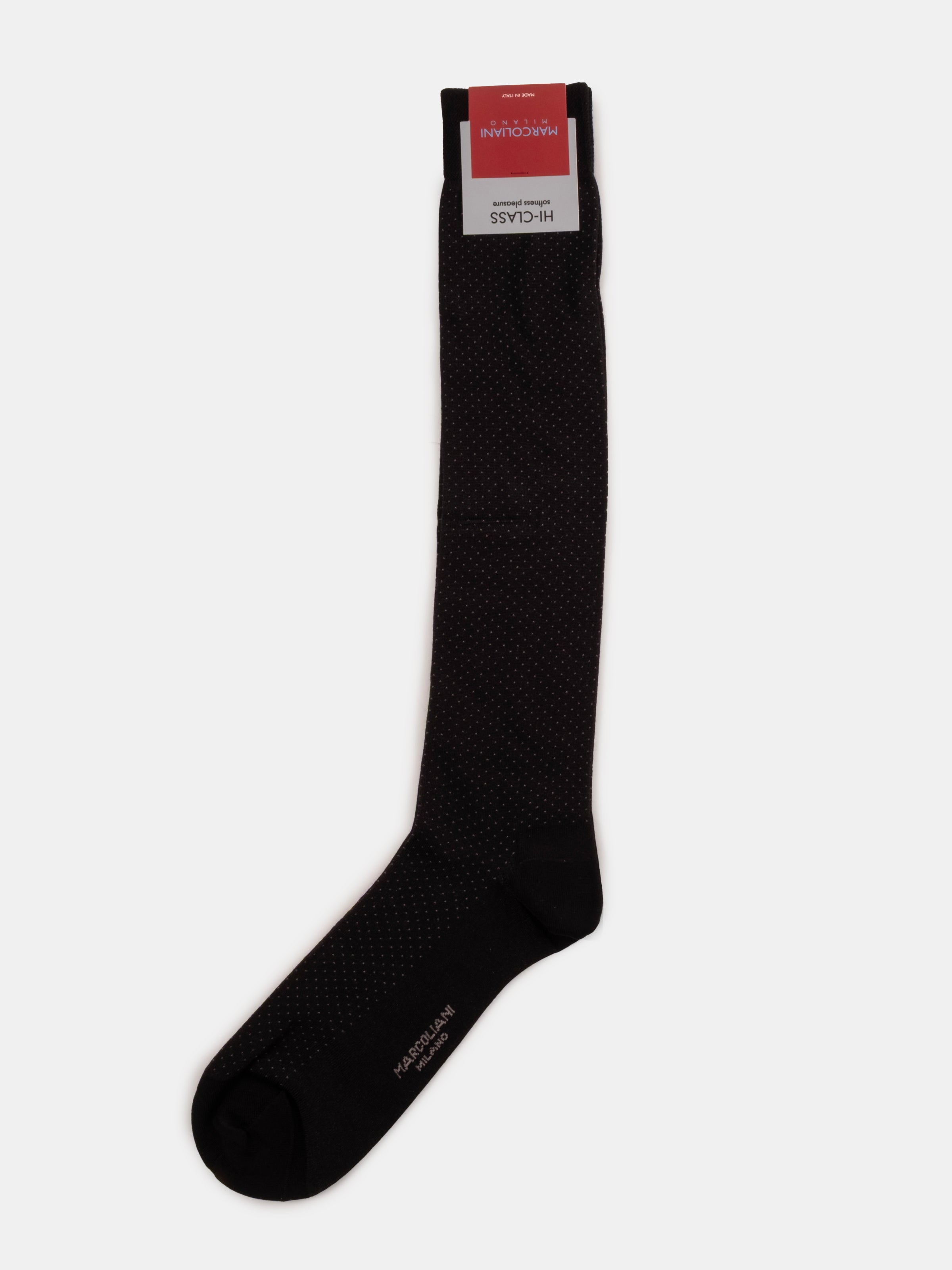 Marcoliani Black Luxury Micro Pindot Socks