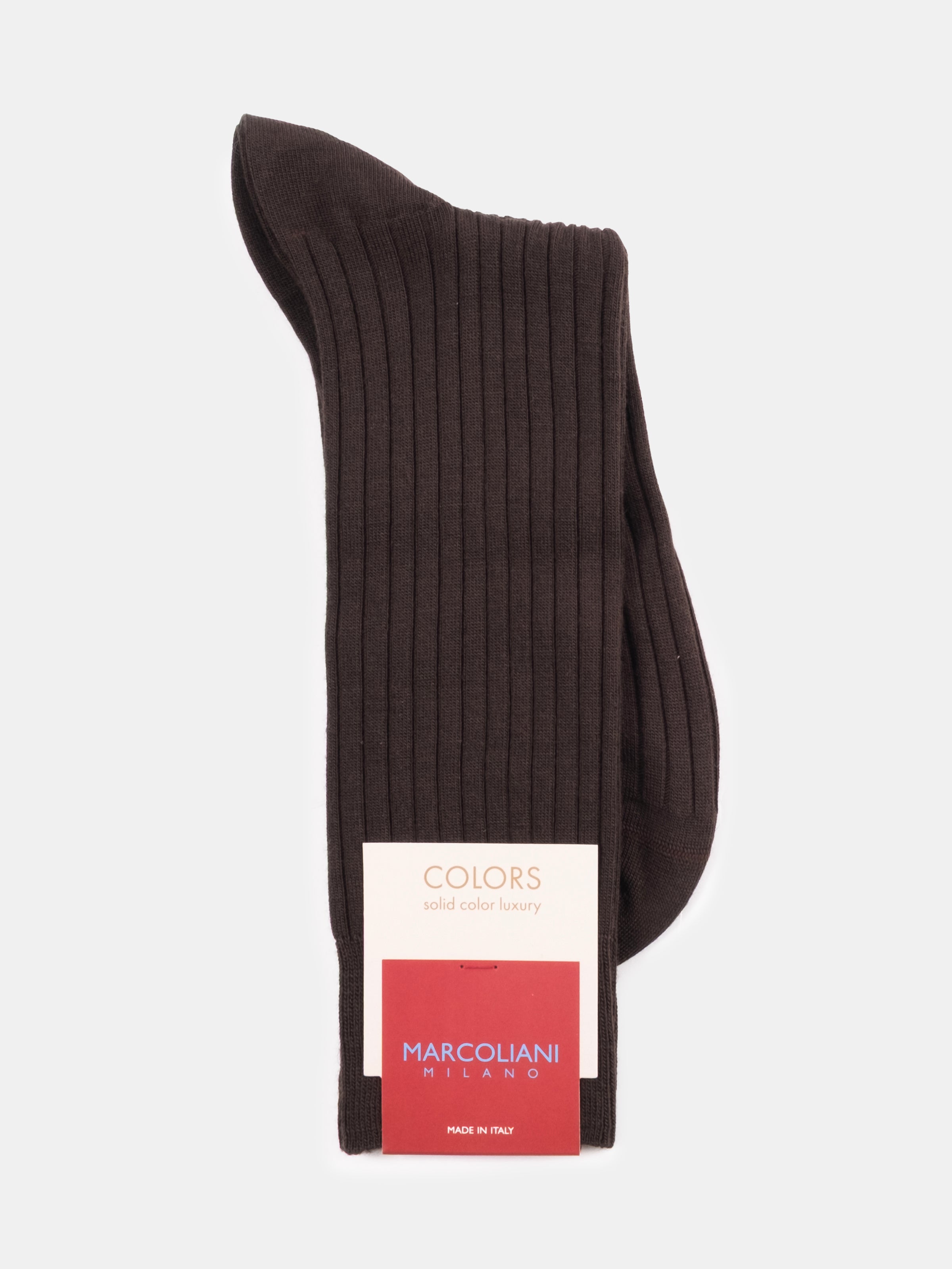 Marcoliani Chocolate Mid Calf Extrafine Merino Dress Socks