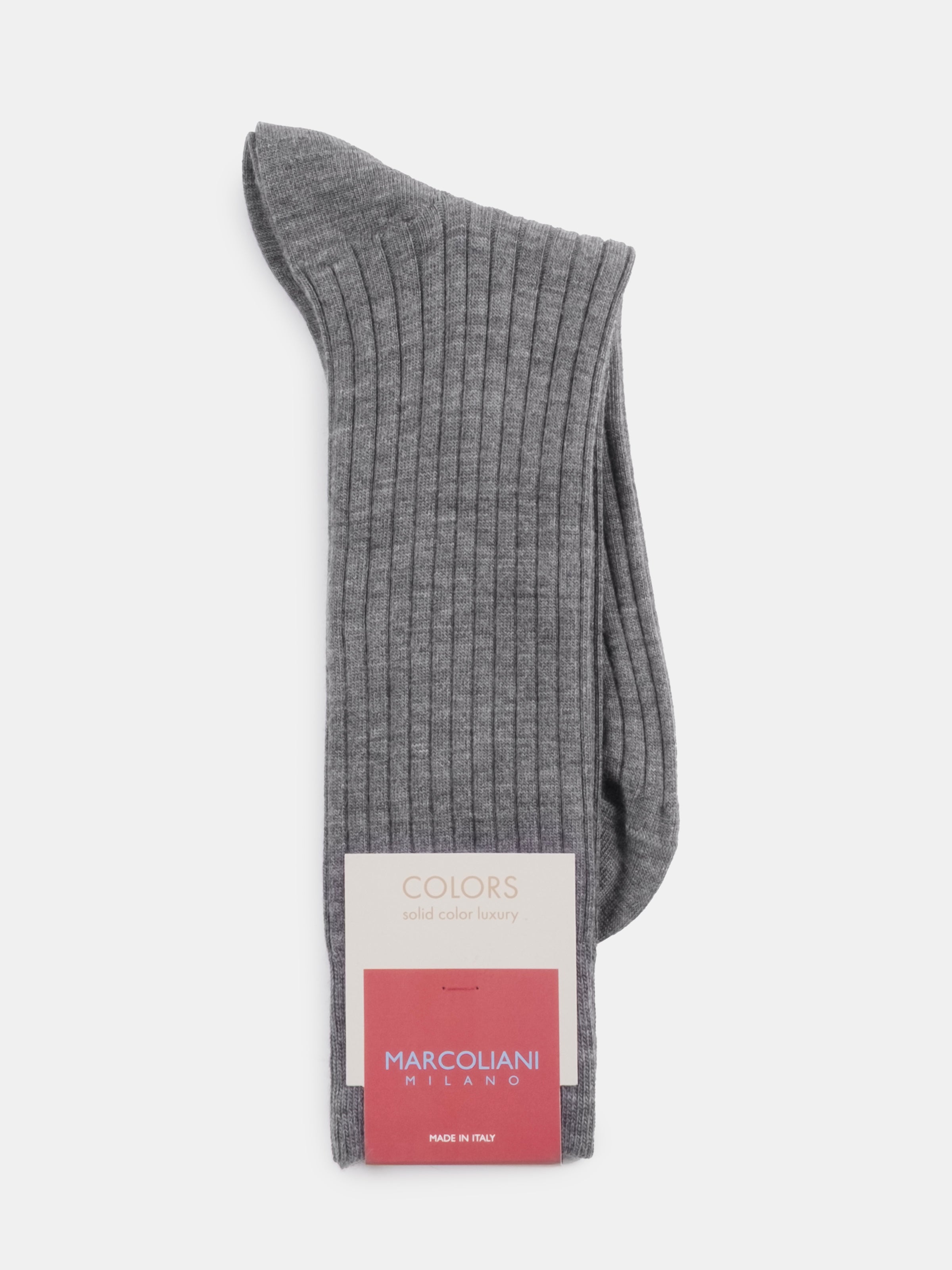 Marcoliani Flannel Grey Mid Calf Merino Dress Socks
