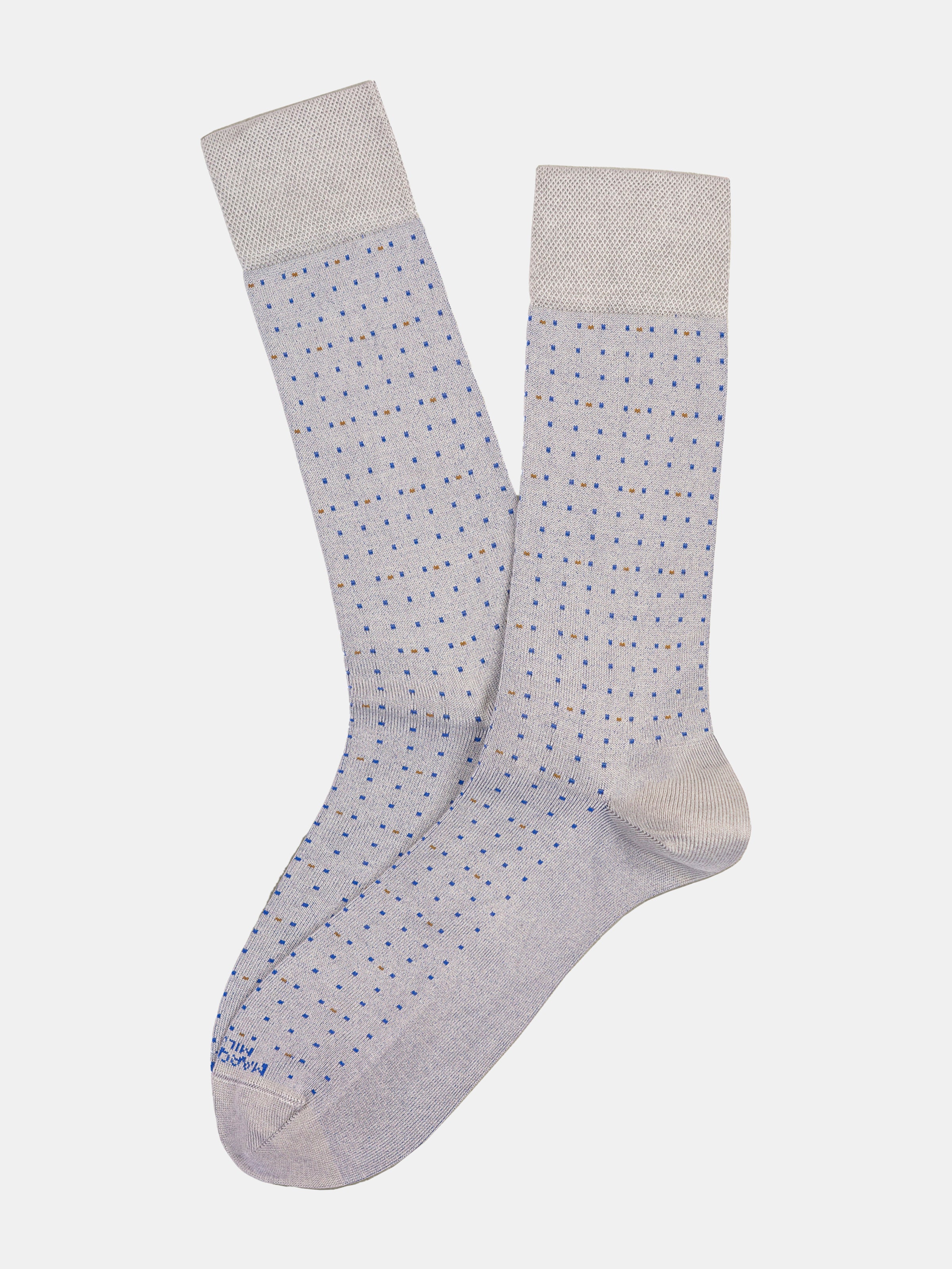 Marcoliani Grey Luxury Micro Polka Dot Socks