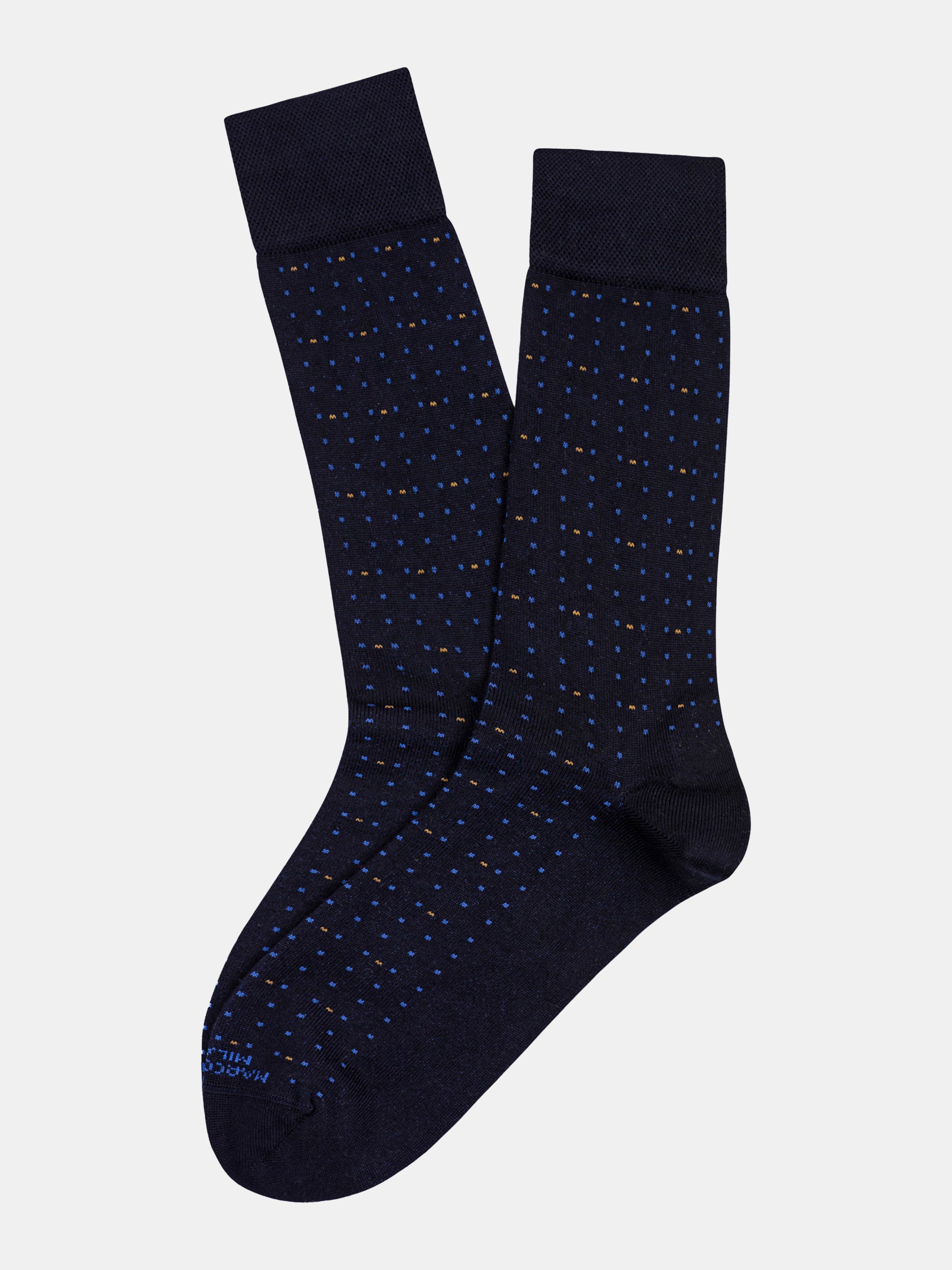 Marcoliani Navy Luxury Micro Polka Dot Socks