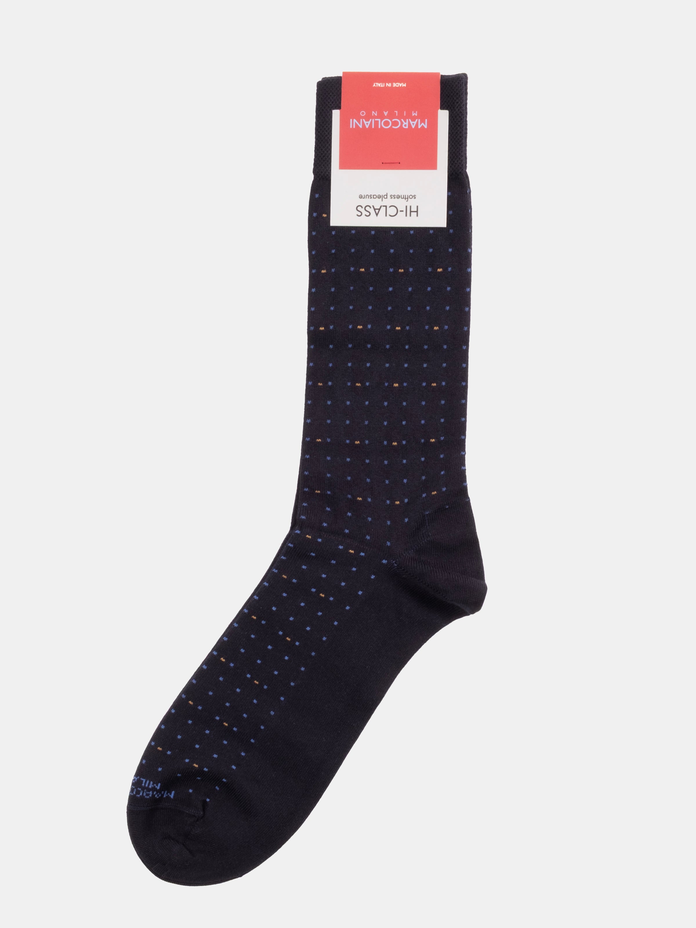 Marcoliani Navy Luxury Micro Polka Dot Socks