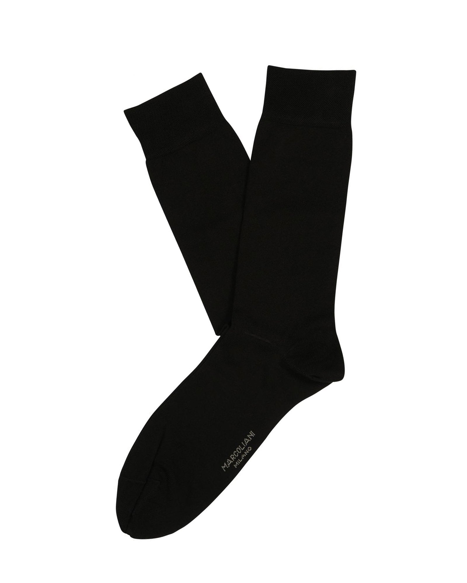 Marcoliani Pima Cotton Classic Plain Black Socks