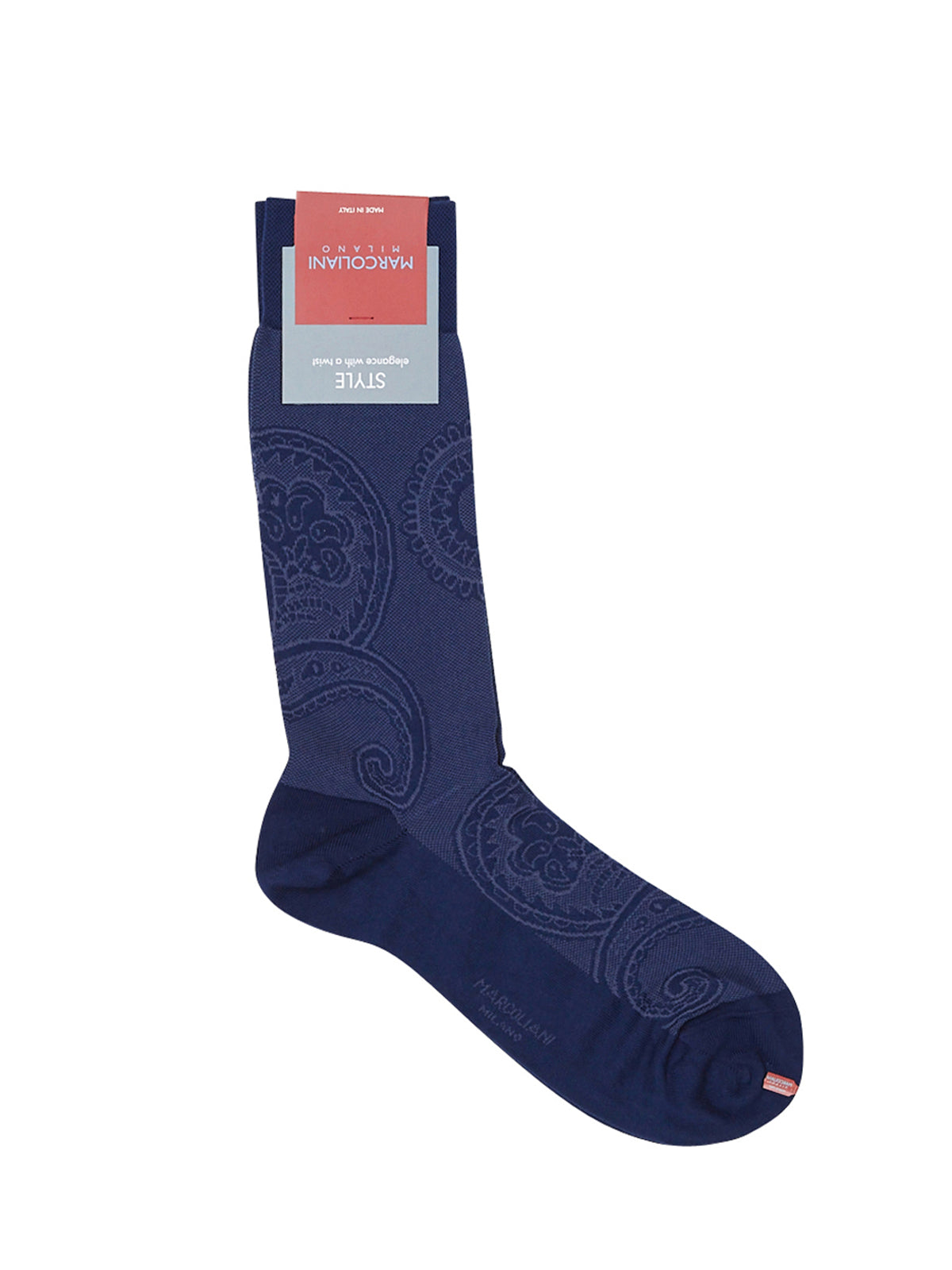 Marcoliani Pima Cotton Cobalt Blue Indian Paisley Socks