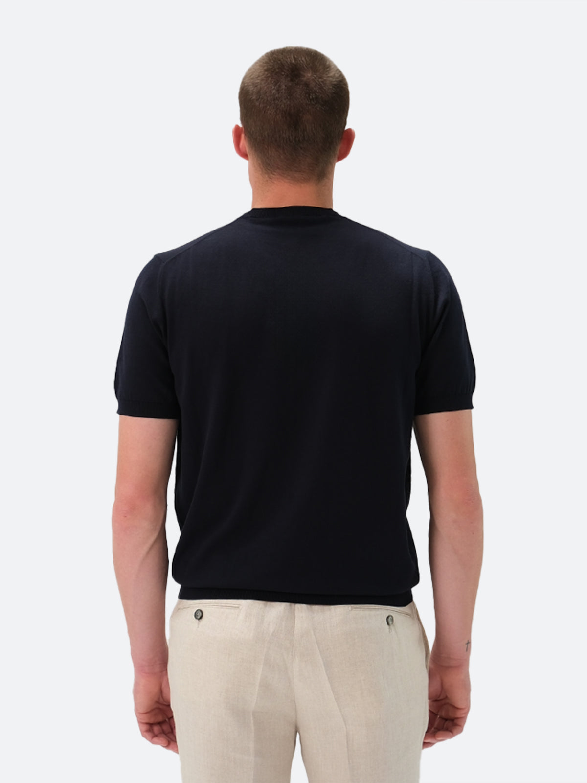 Como Cooling Ribbed T-Shirt Cotton Midnight