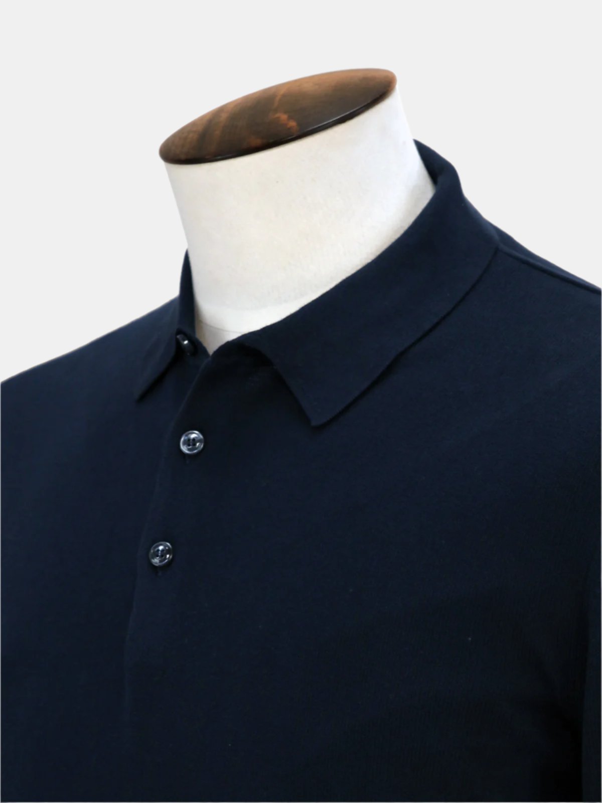 Riva Ribbed Short Sleeve Polo Cotton Midnight