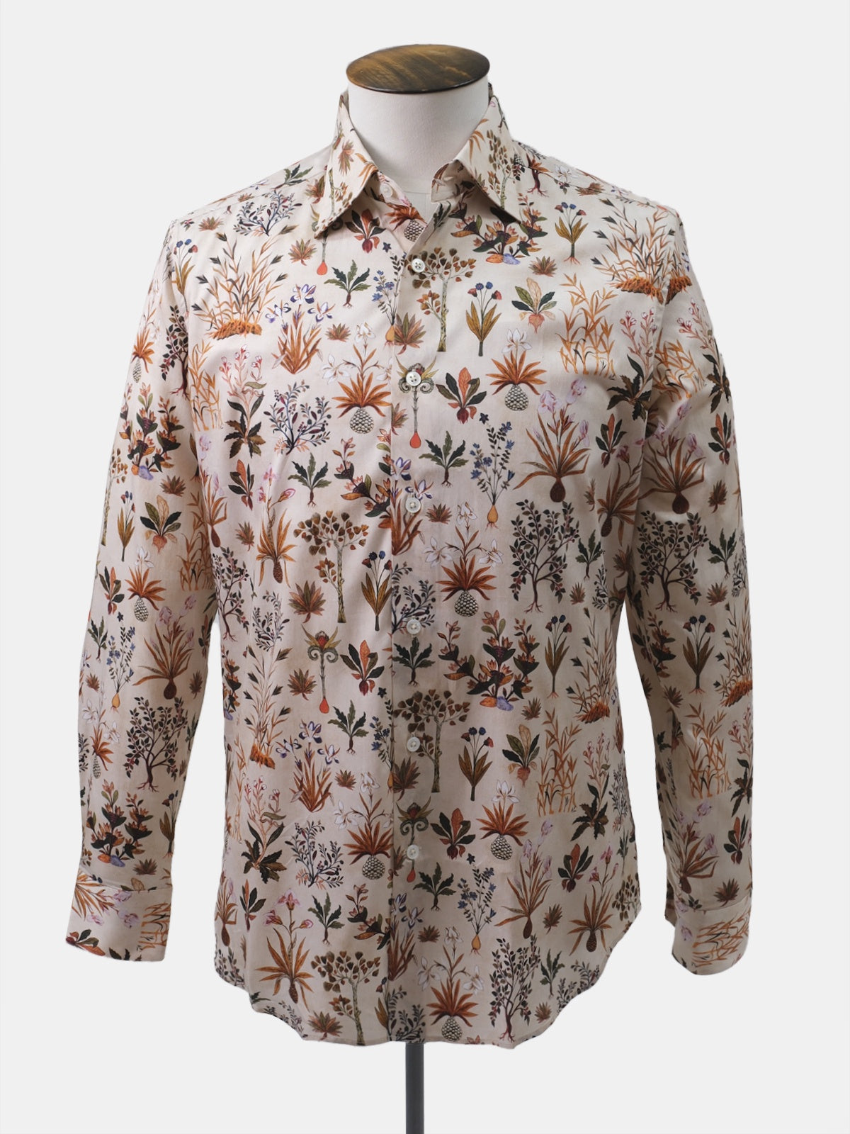 Muted Peach Floral Long Sleeve Shirt Sample