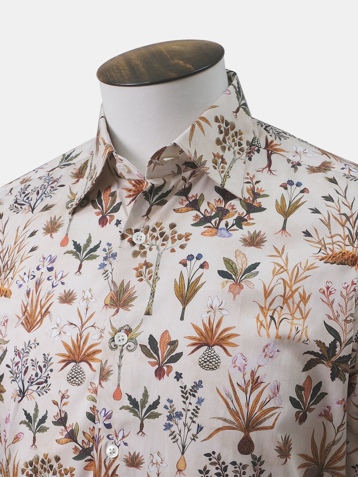 Muted Peach Floral Long Sleeve Shirt Sample