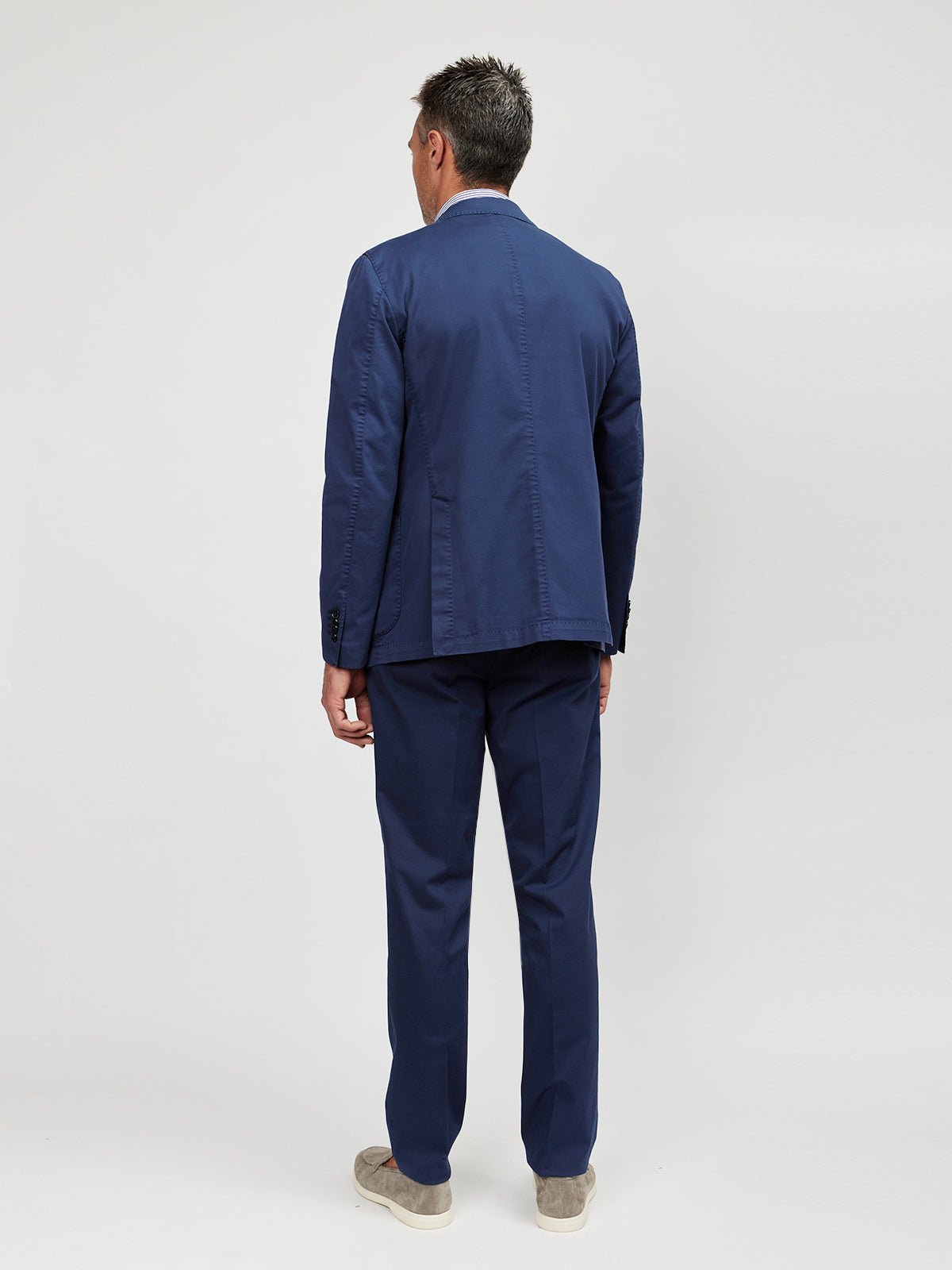 Navy Washed Cotton Suit