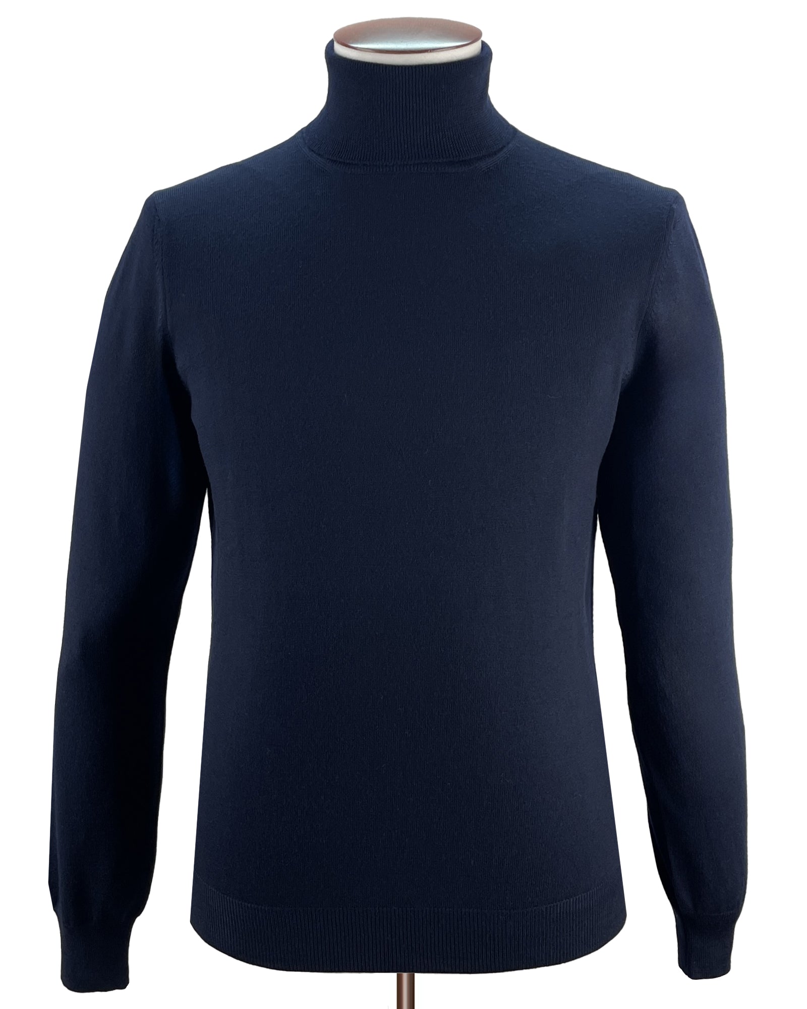 Navy Merino Wool Rollneck Sweater