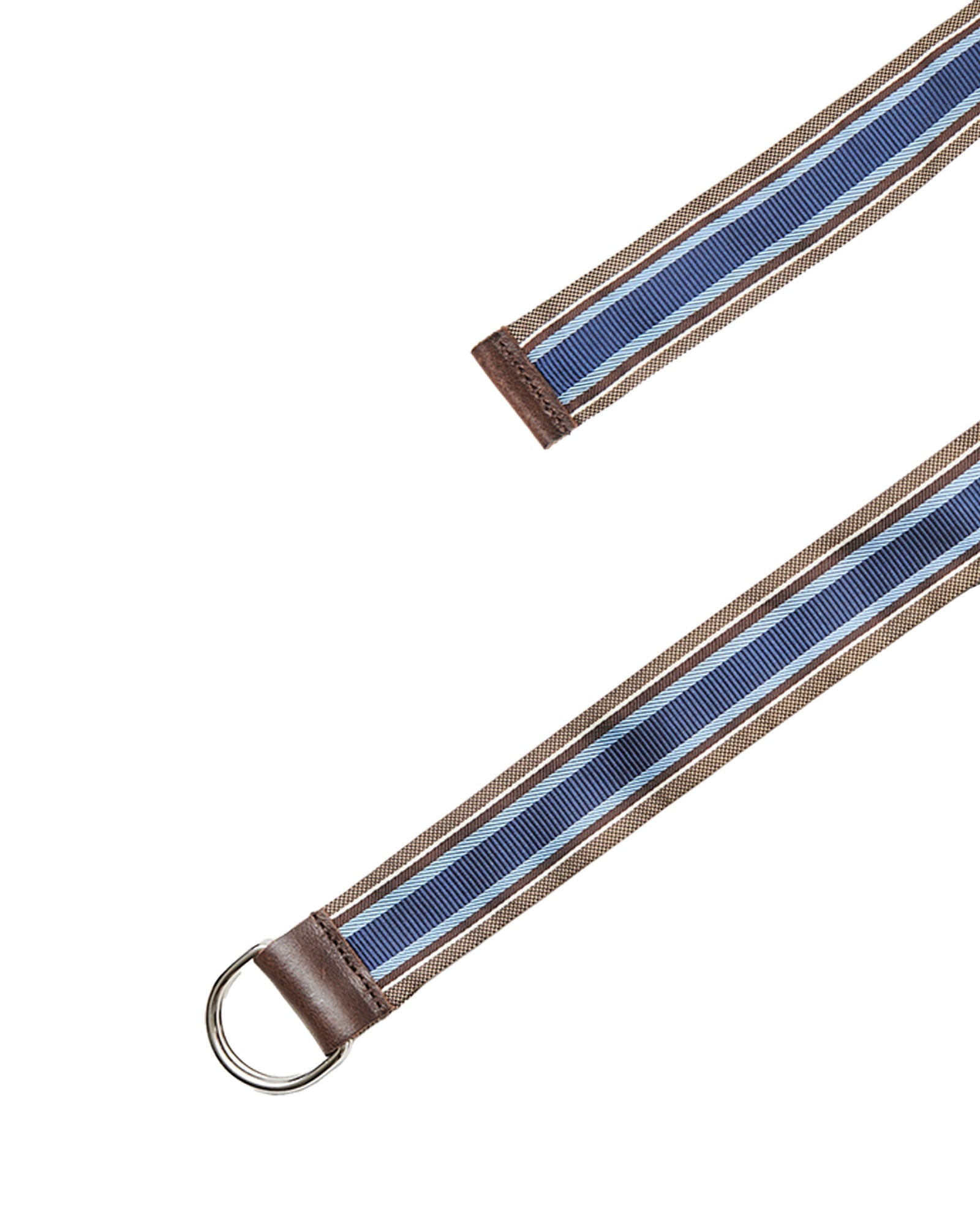 Navy & Brown Stripe Fabric Belt