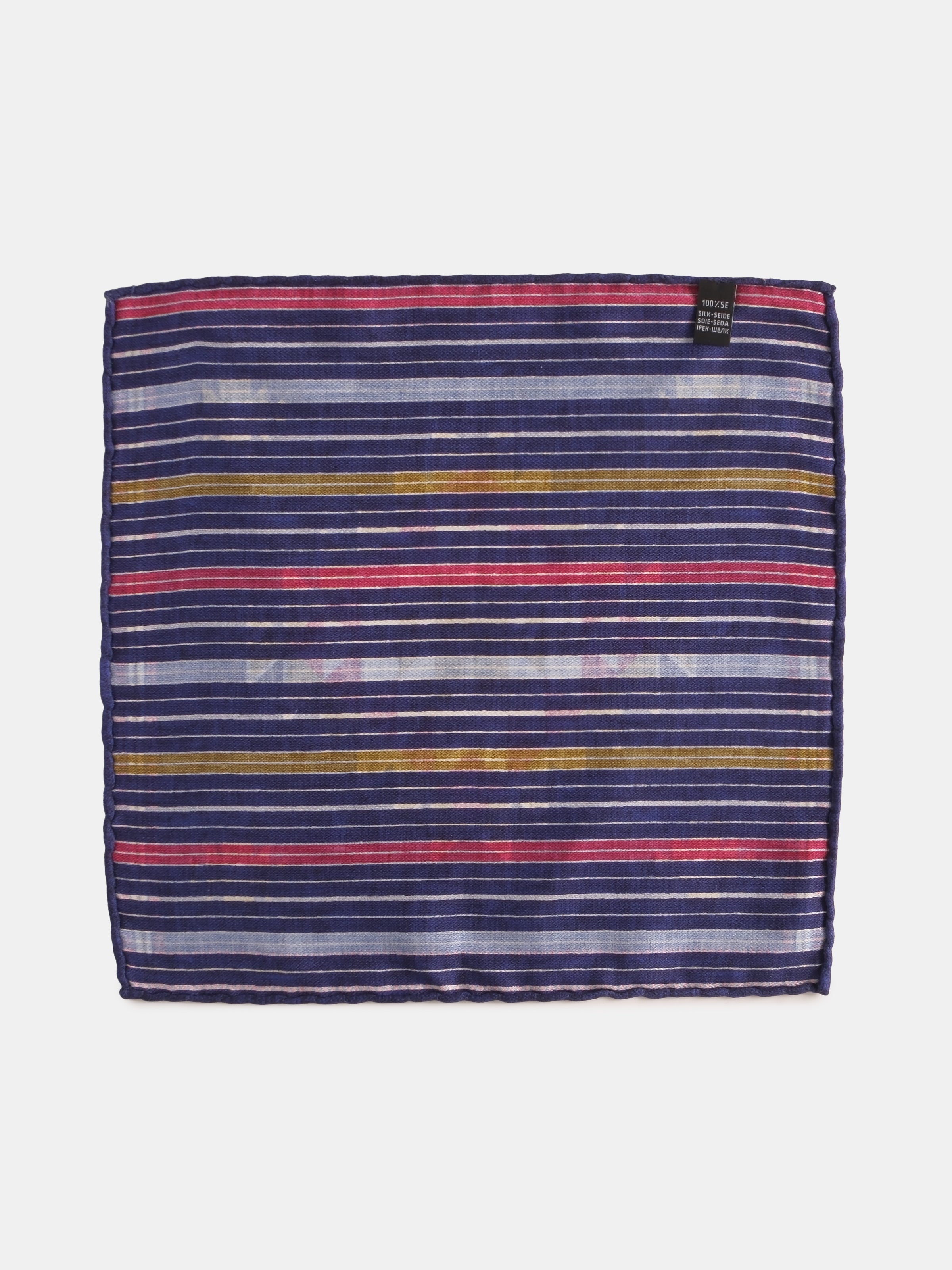 Navy & Pink Motif Silk Pochette