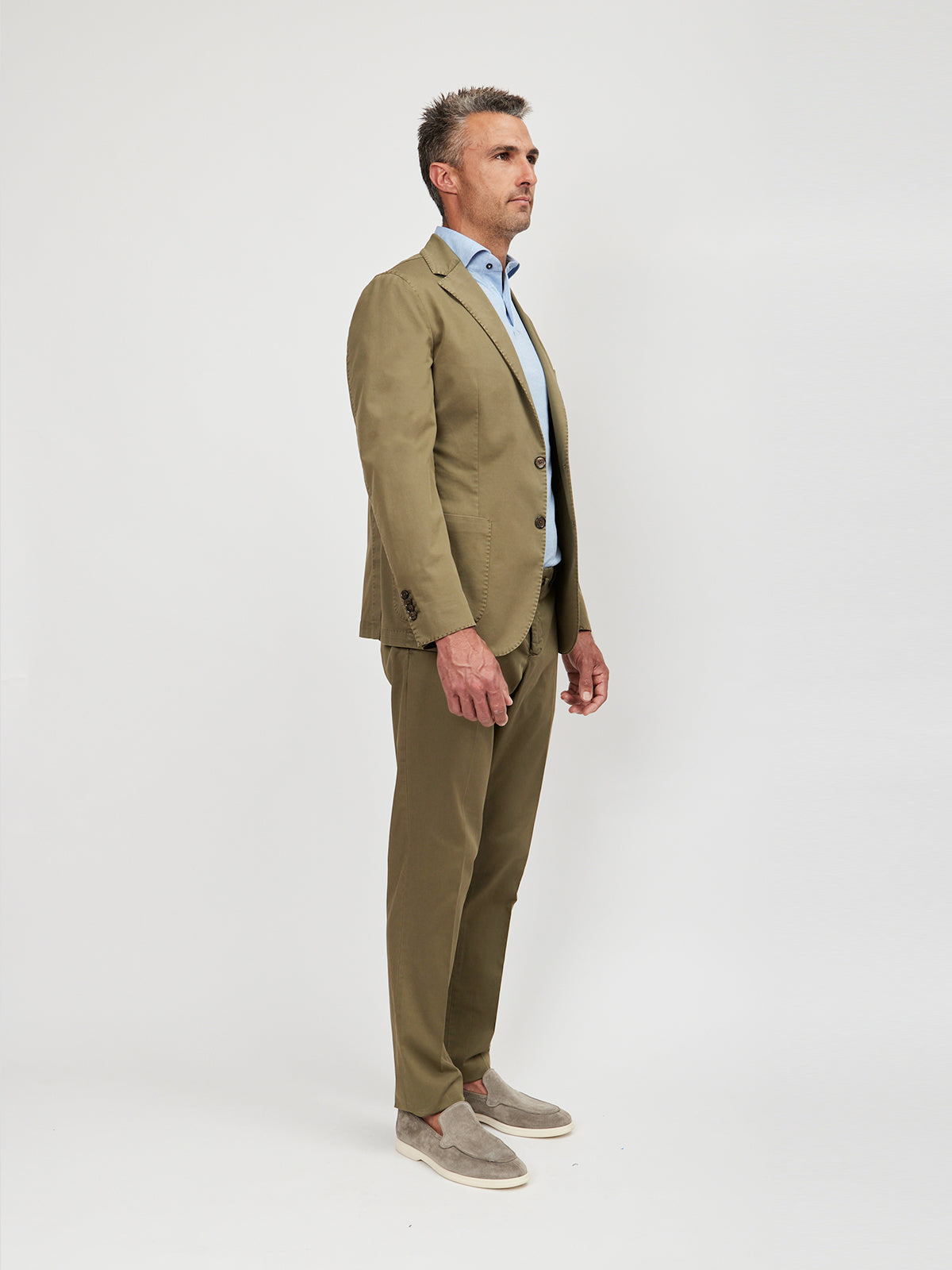 Olive Washed Cotton Suit