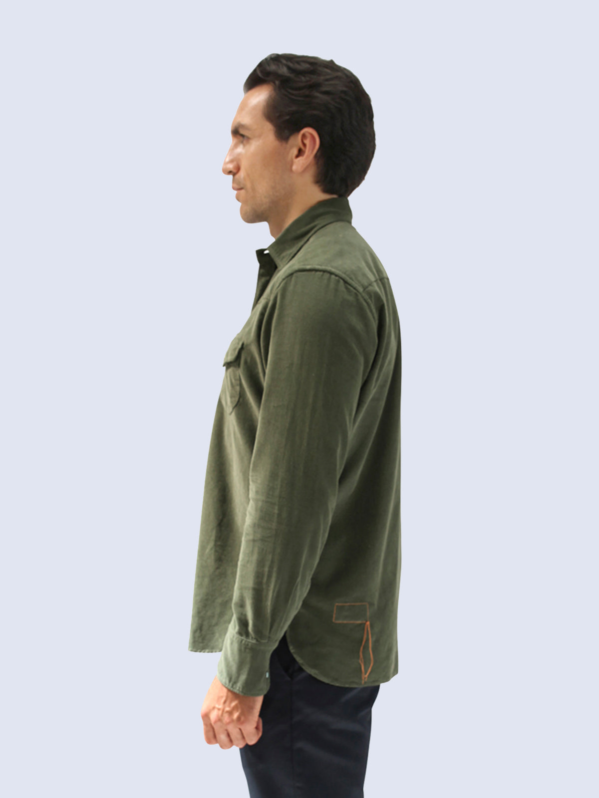 Fortela Olive Corduroy Texan Shirt