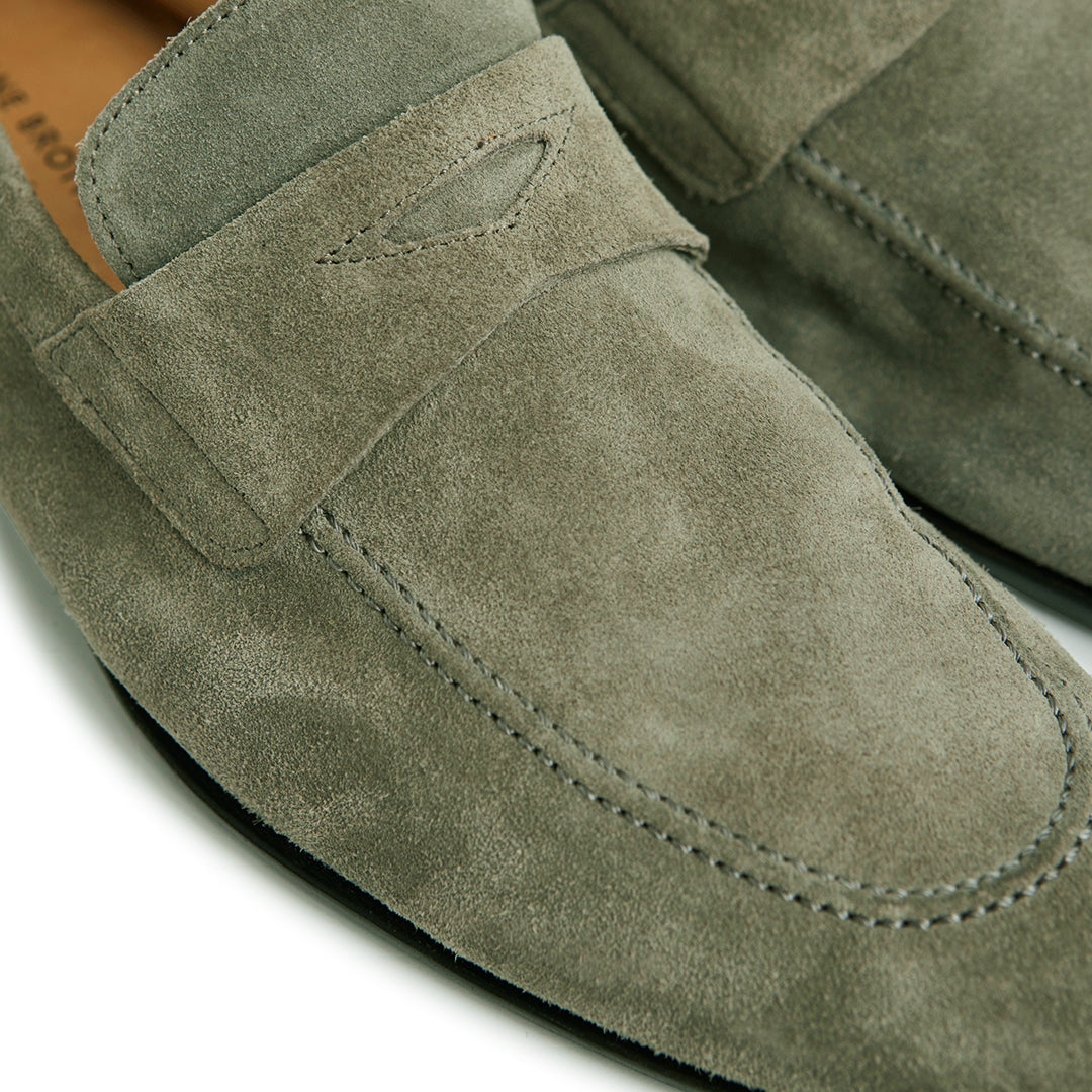 Olive Grey Suede Soft Loafer - Sample