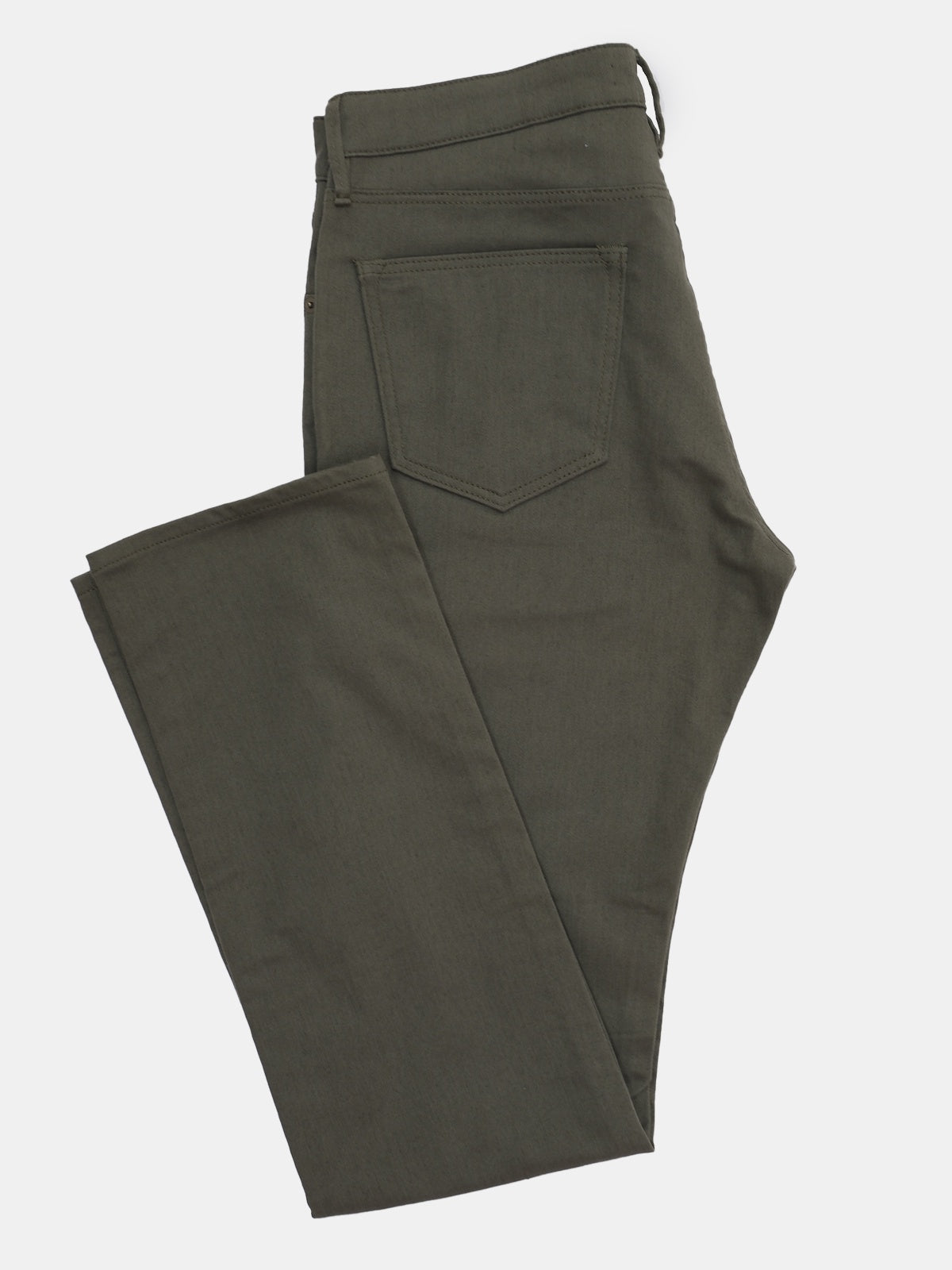 Dusty Olive Stretch Cotton Twill Five Pocket Pant