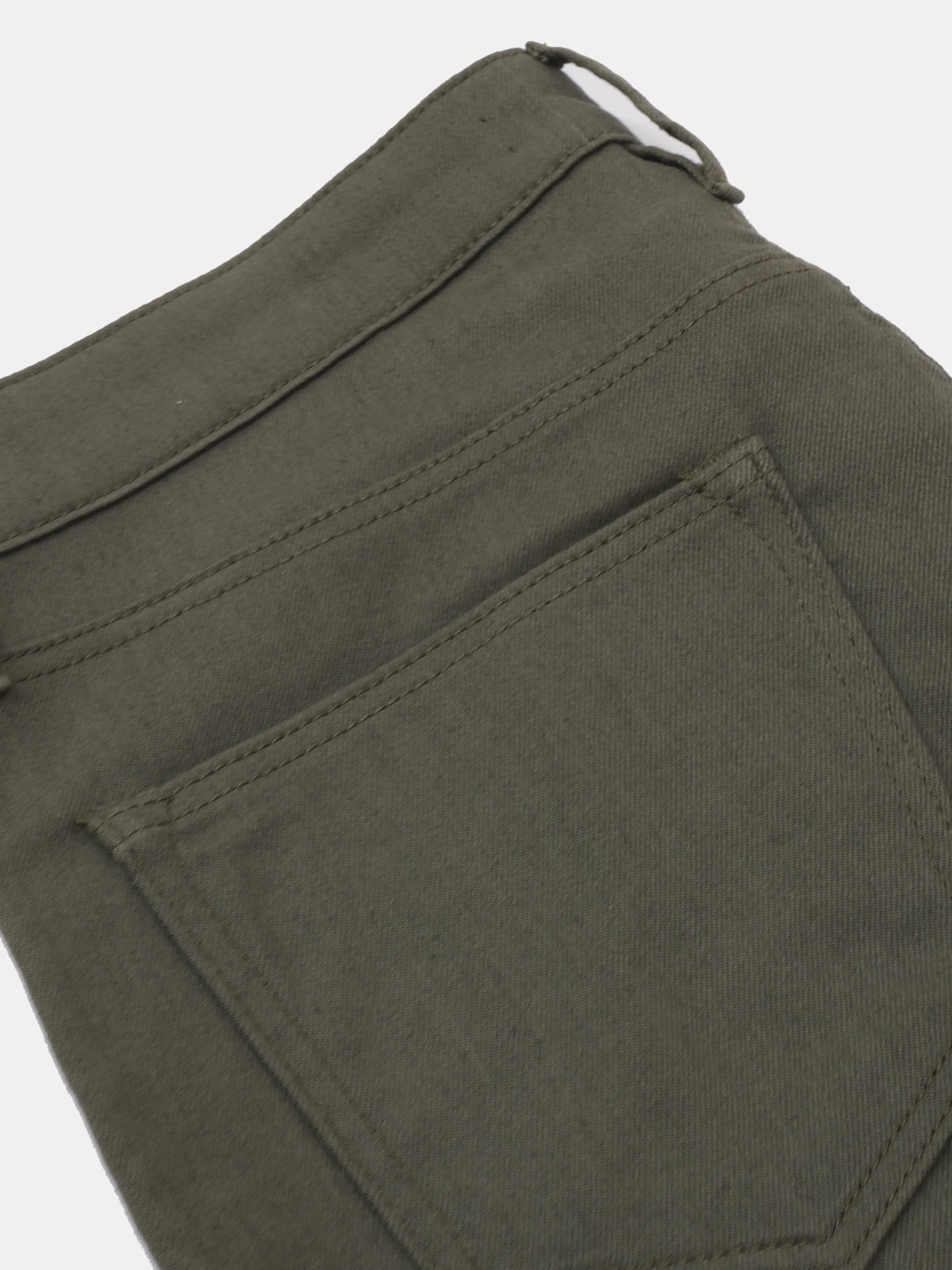 Dusty Olive Stretch Cotton Twill Five Pocket Pant