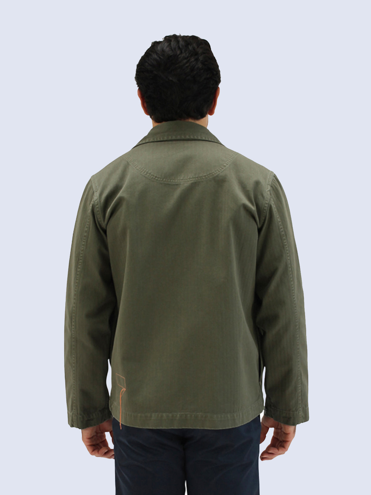 Fortela Olive Herringbone Overshirt