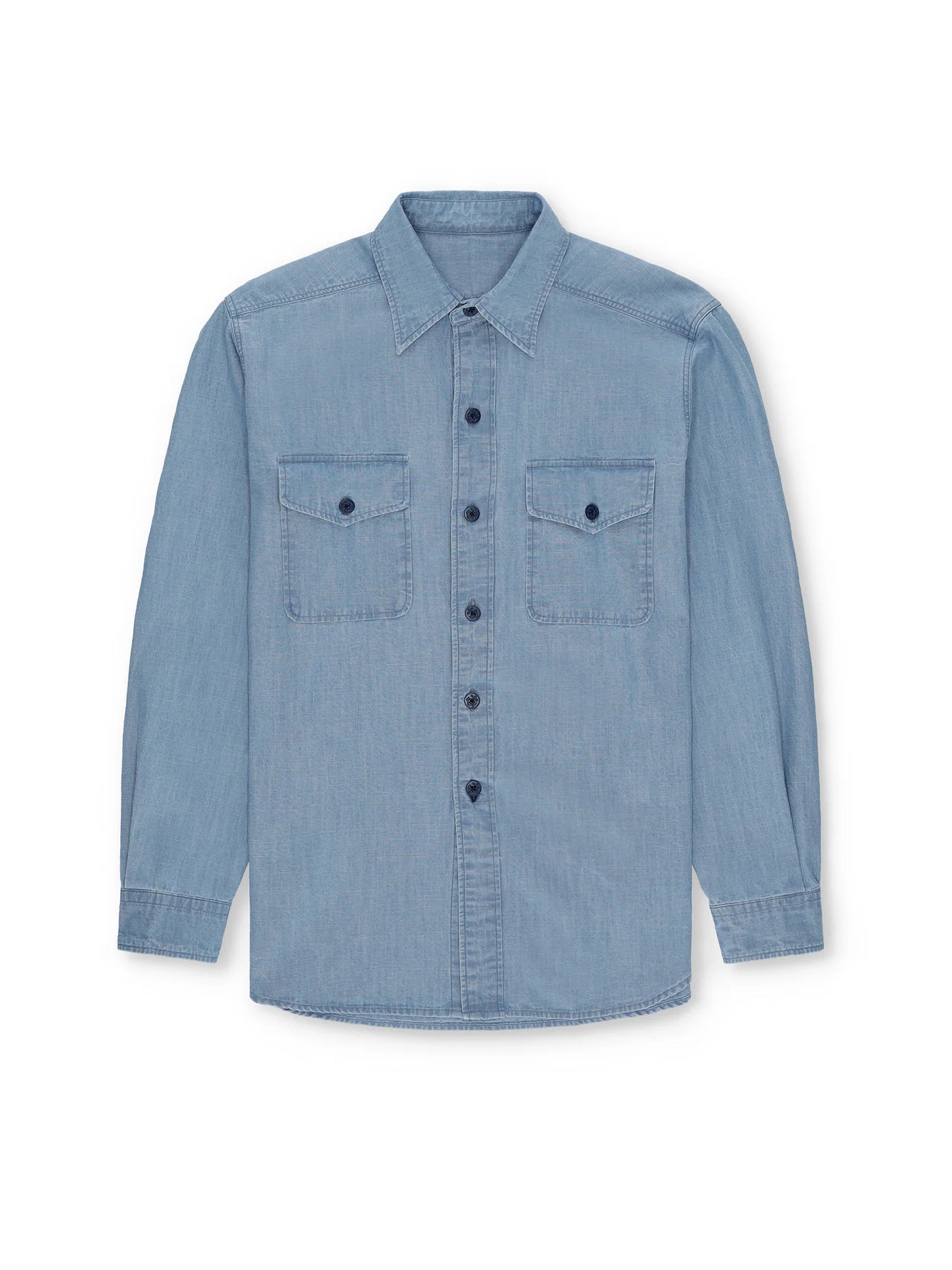 Fortela Blue Chambray Overshirt
