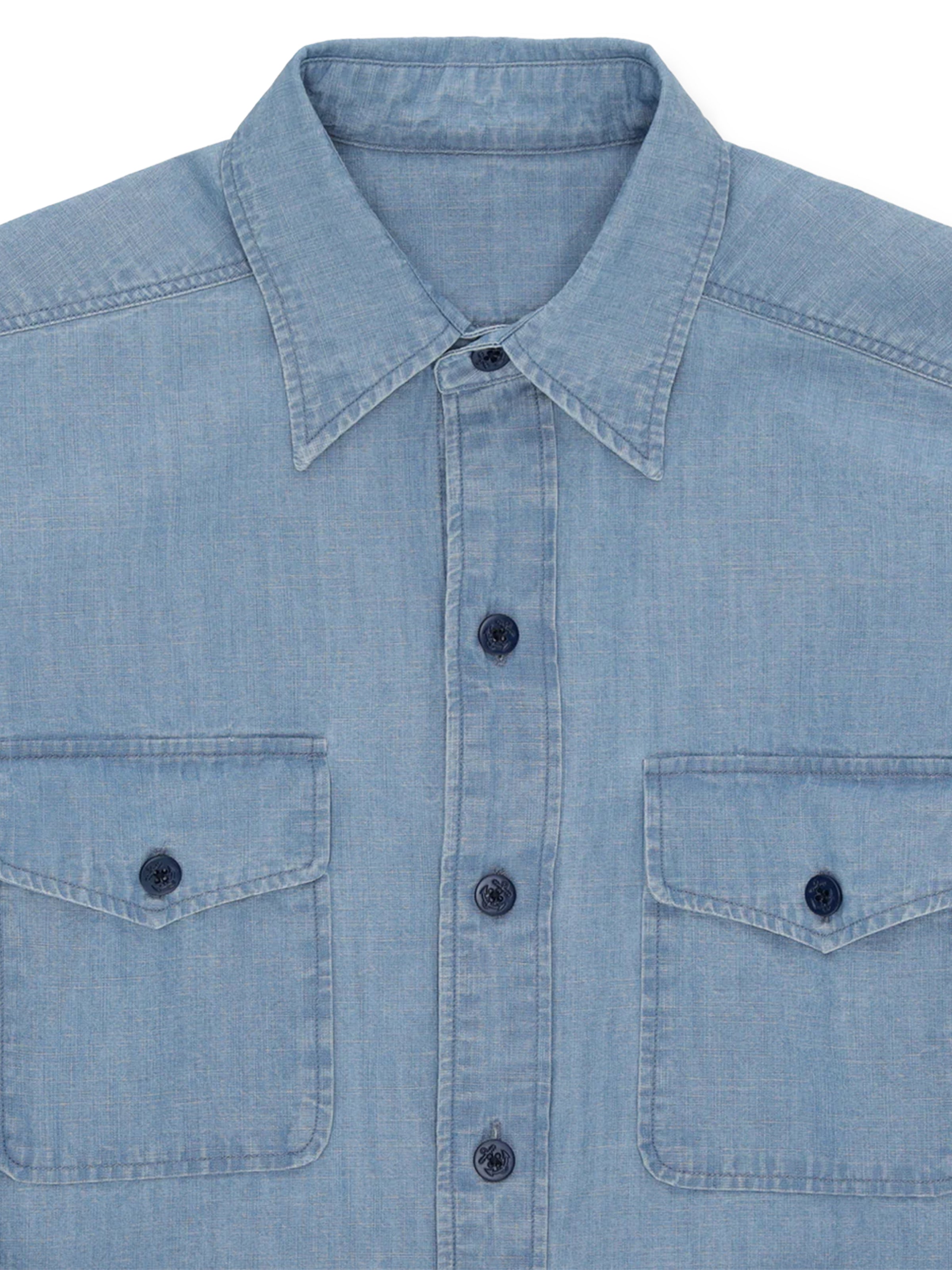 Fortela Blue Chambray Overshirt
