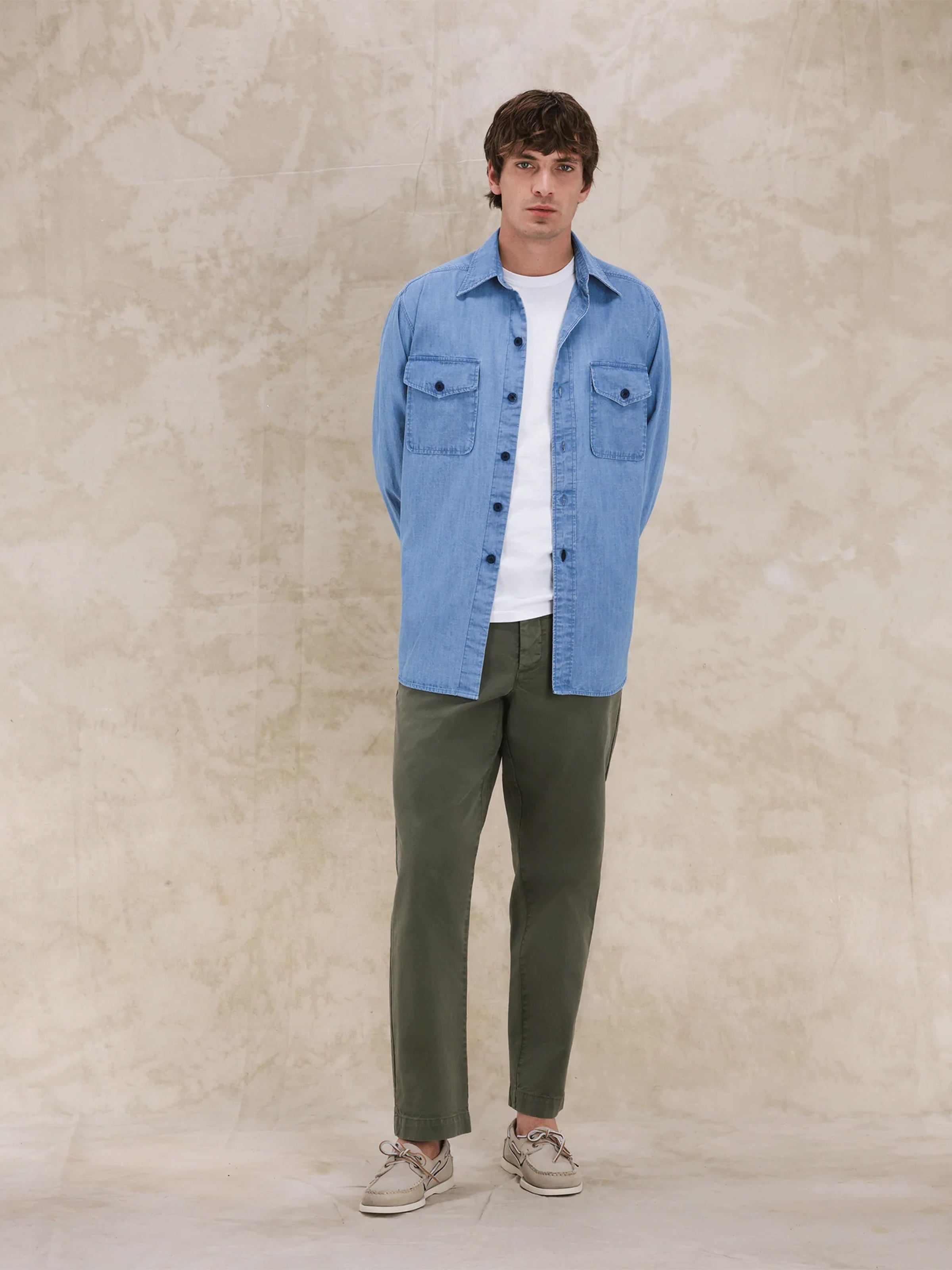 Fortela Blue Chambray Overshirt