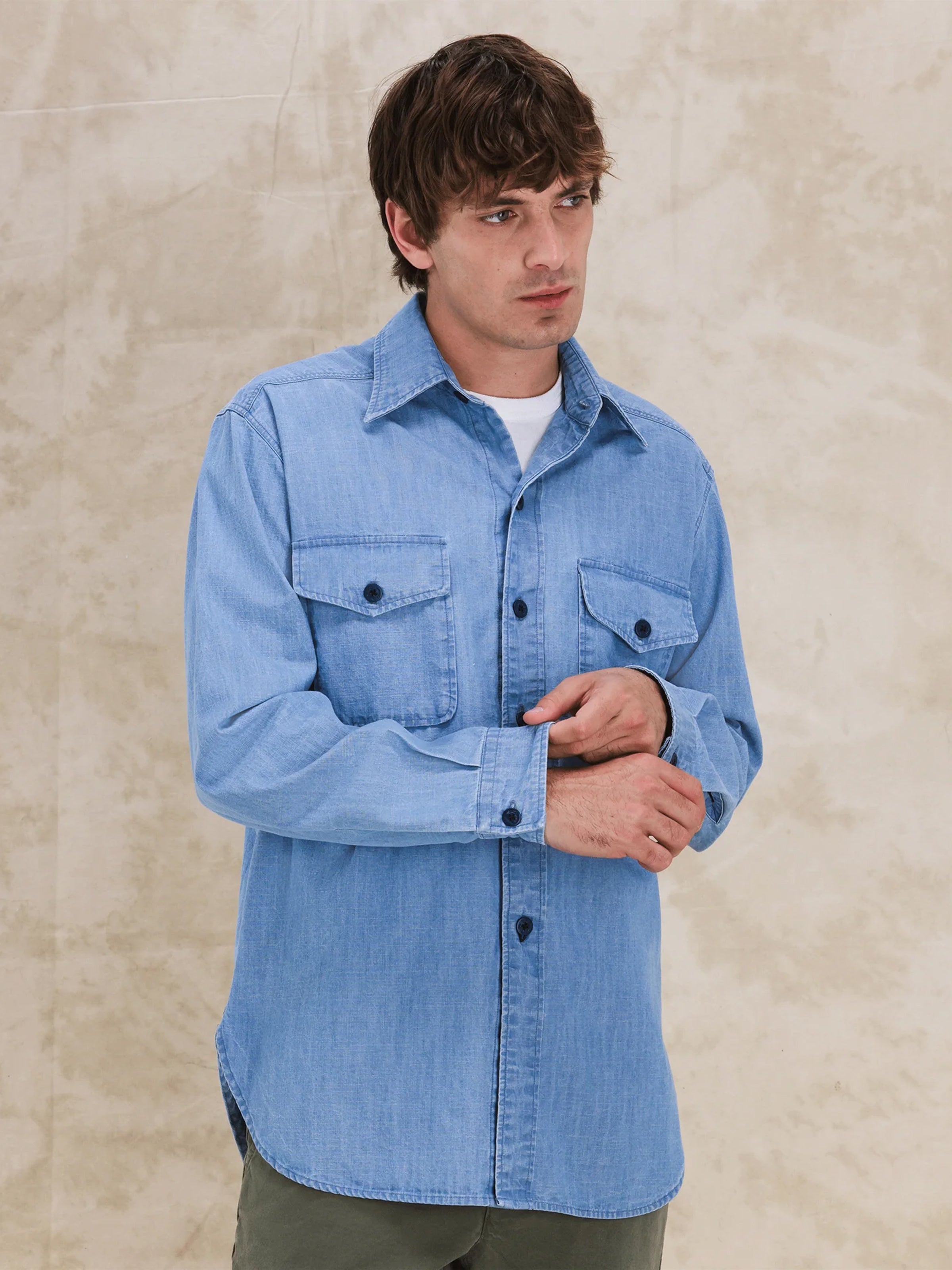 Fortela Blue Chambray Overshirt