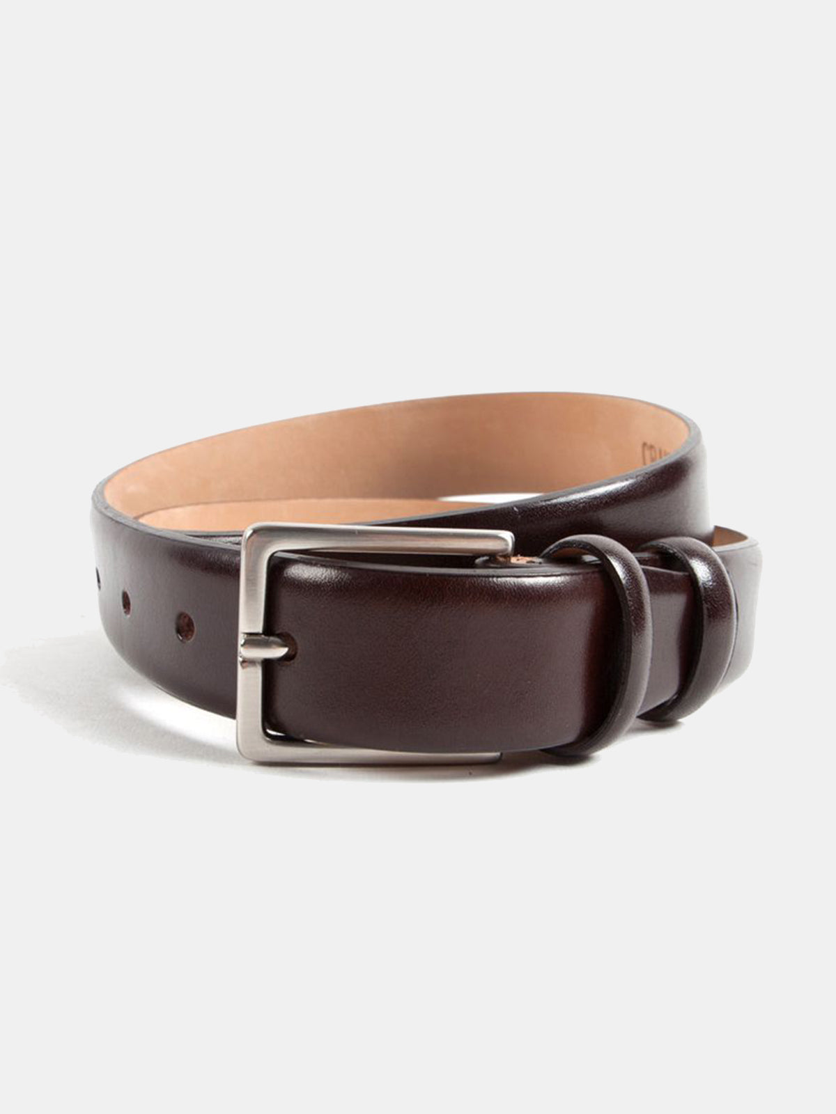 Brown Polished Calf Leather Belt