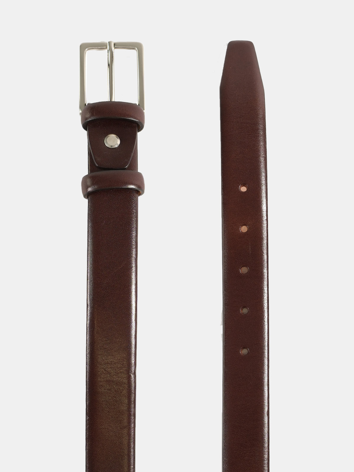 Brown Polished Calf Leather Belt