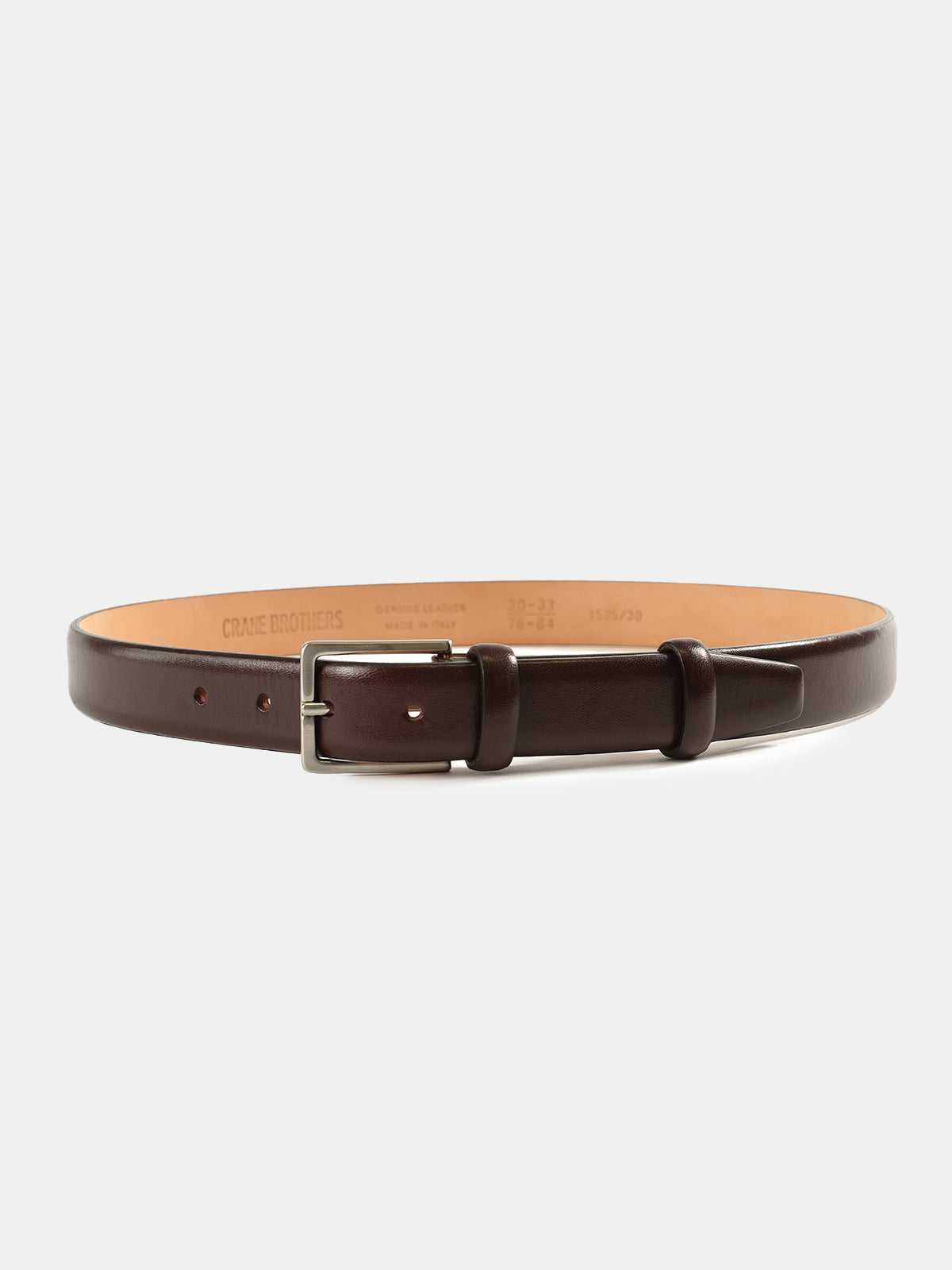 Brown Polished Calf Leather Belt