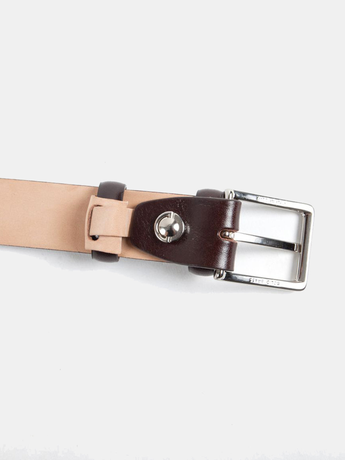 Brown Polished Calf Leather Belt