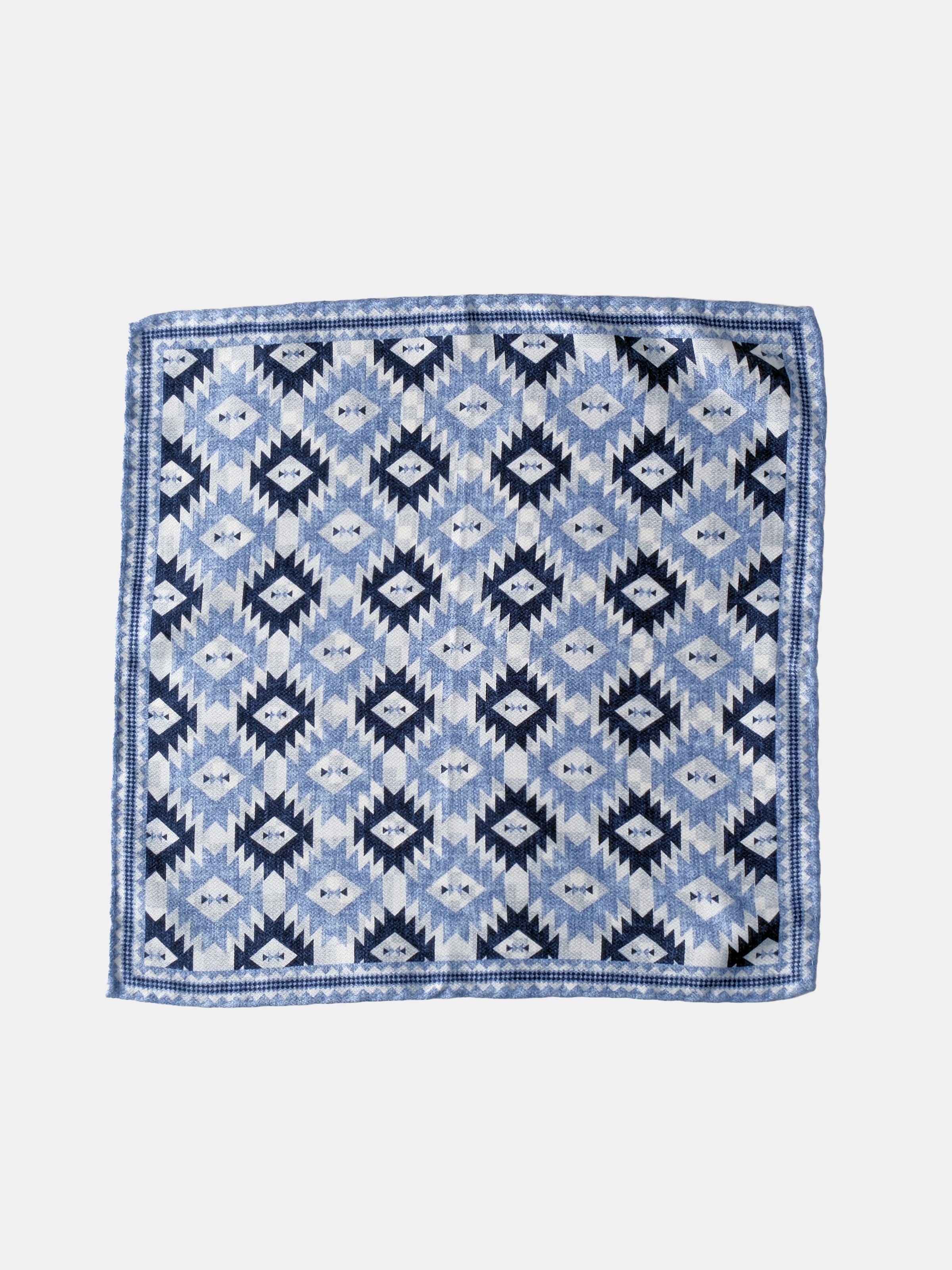 Sapphire & Navy Motif Silk Pochette
