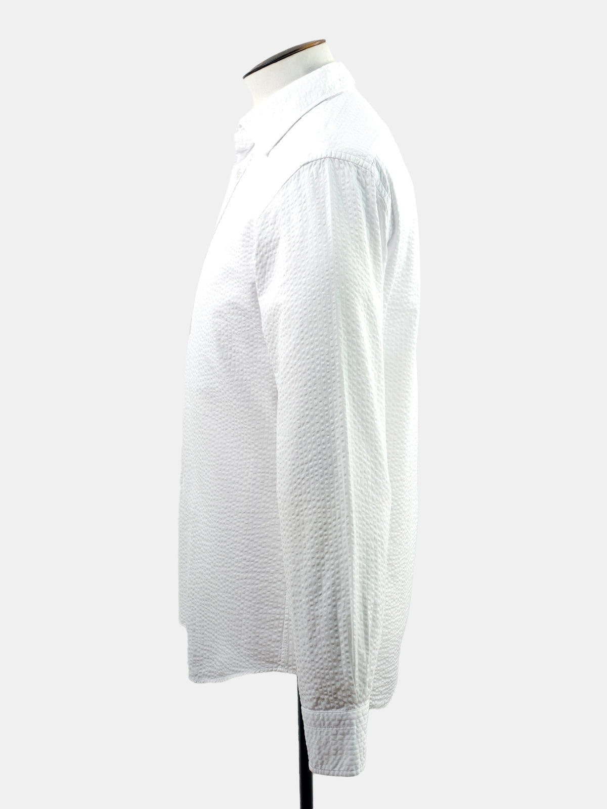 White Cotton Seersucker Shirt