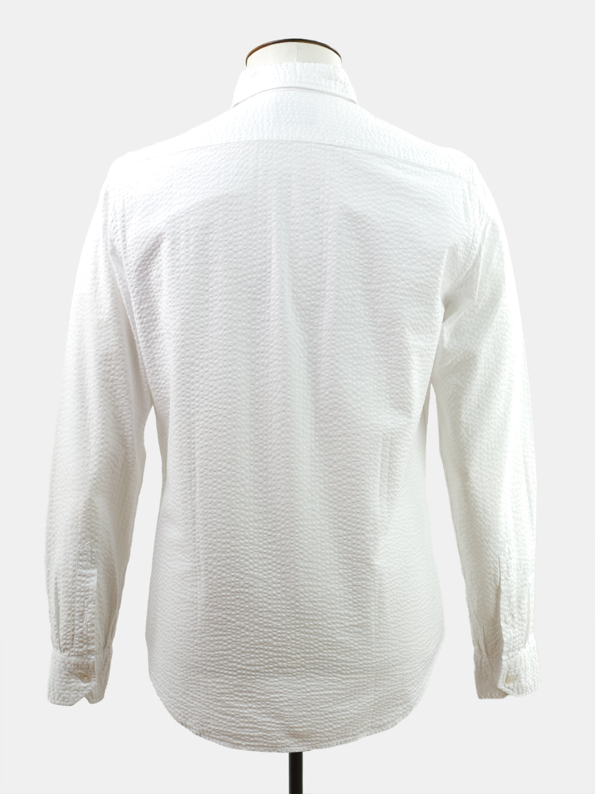 White Cotton Seersucker Shirt