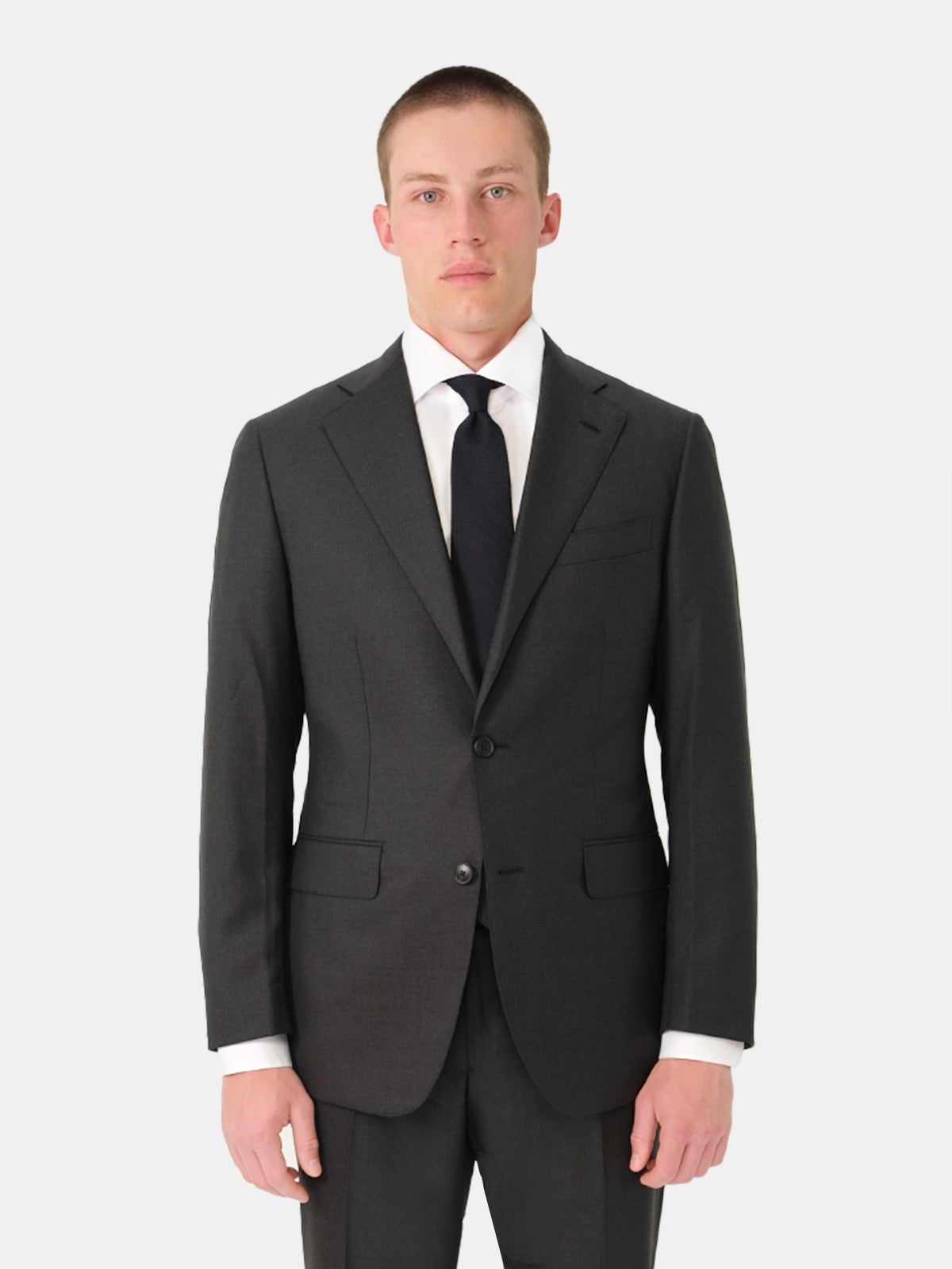 Charcoal Twill Single Breasted Serchio Suit