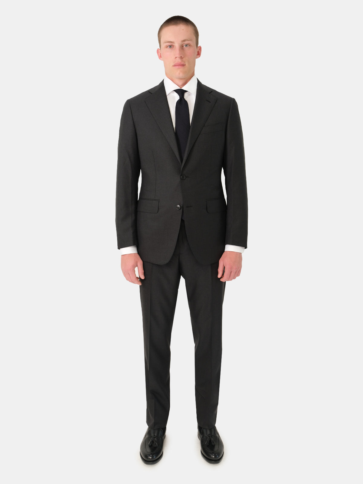 Charcoal Twill Single Breasted Serchio Suit