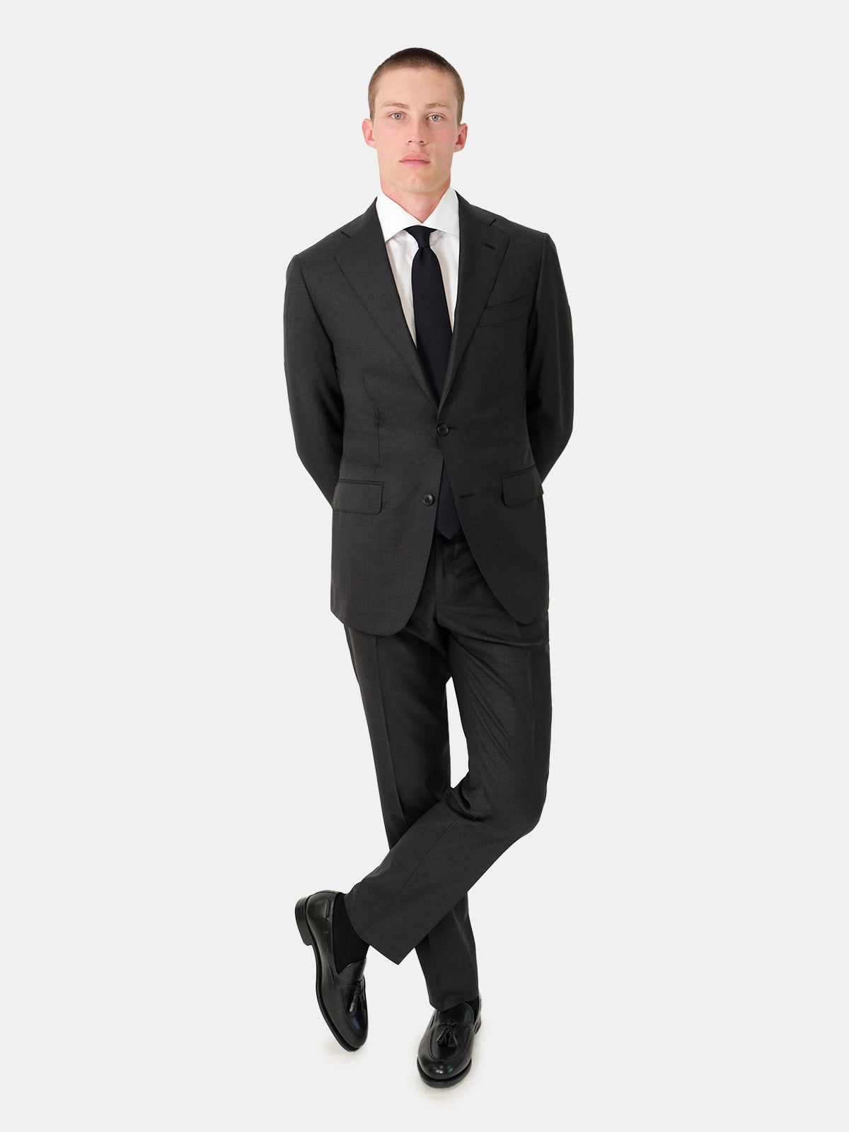 Charcoal Twill Single Breasted Serchio Suit